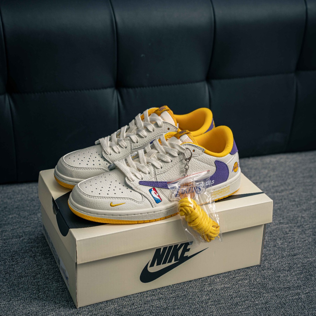 [AJ Series]Joe 1 low help barb lowNBA Lakers AirJordan1 Jordan basketball shoe