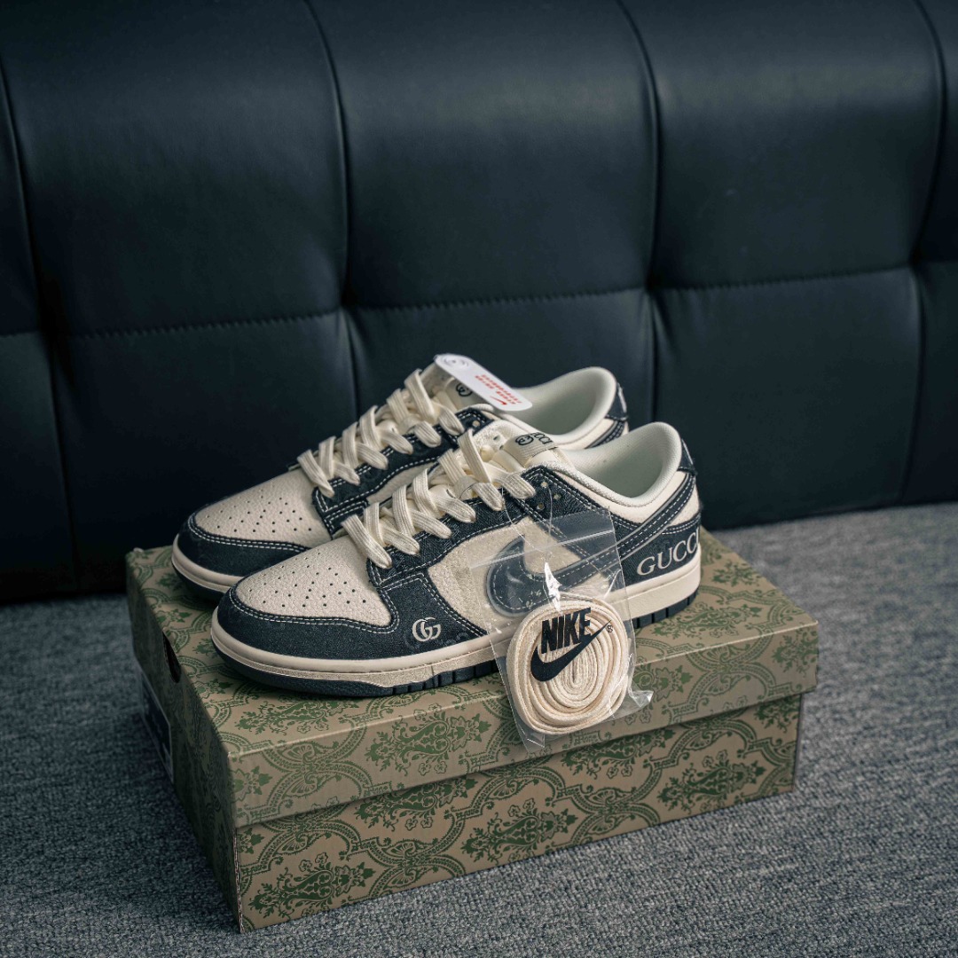 [Dunk Series]NikeDunklow Gucci black and white A full set of original lasts an