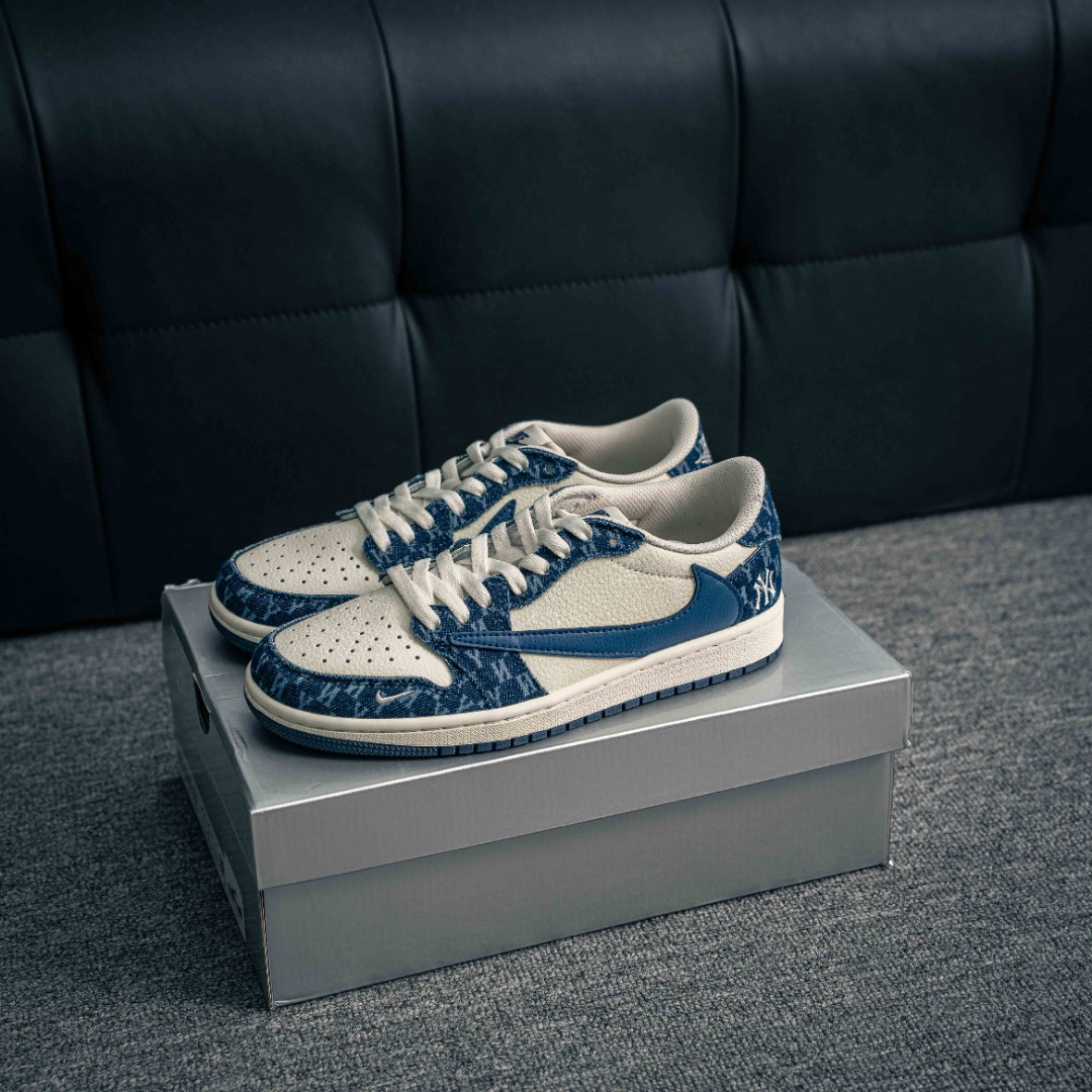 [AJ Series]Joe 1 Low-cut barb white blue MLBAirJordan1 Jordan basketball shoes