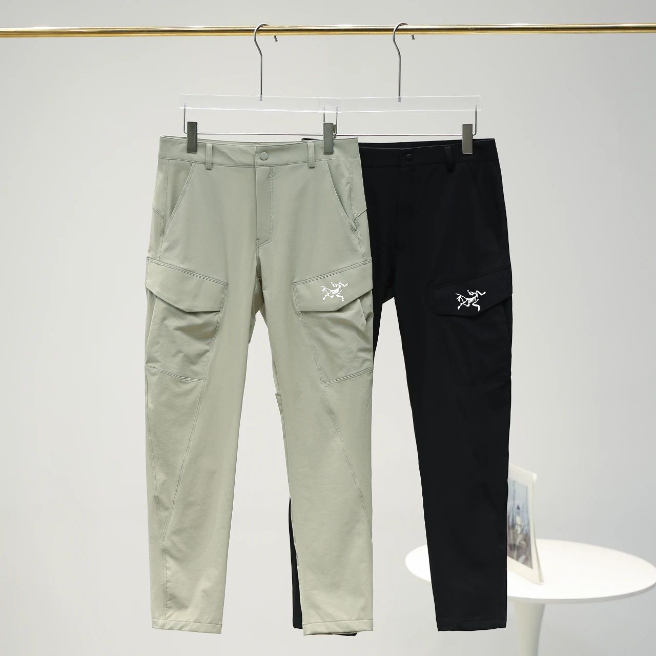 Arcteryx Kleding Broek Zwart Grijs Lichtgrijs Splijten Mannen Katoen Nylon Casual