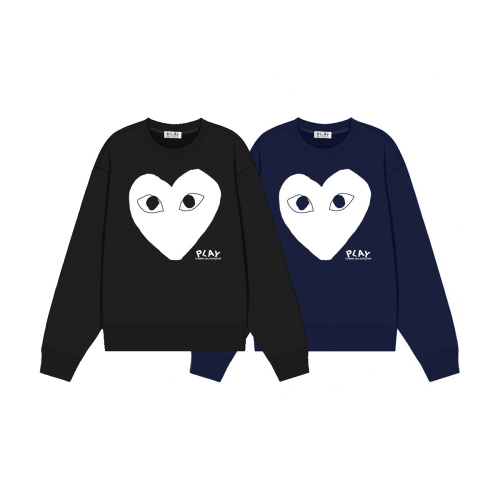 Comme des Garçons PLAY Heart Logo Crewneck Sweatshirt - Black/Navy Colors 1 Comme des Garçons PLAY Heart Logo Crewneck Sweatshirt - Black/Navy Colors