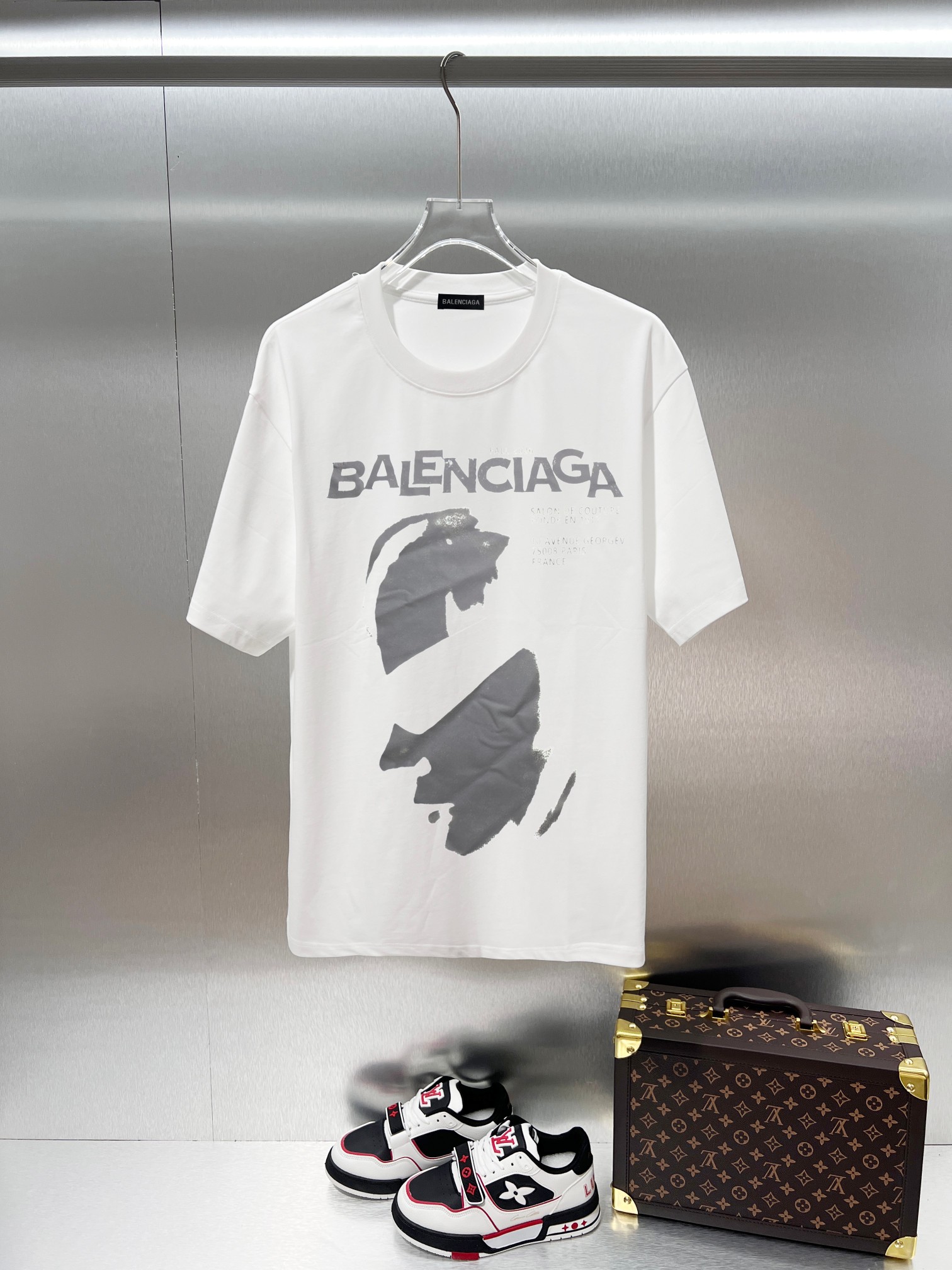P78 BALENCIAGA* Estilo clásico de Balenciaga con exquisito estampado del logo de letras en el pecho 🔥 Camiseta de mang…