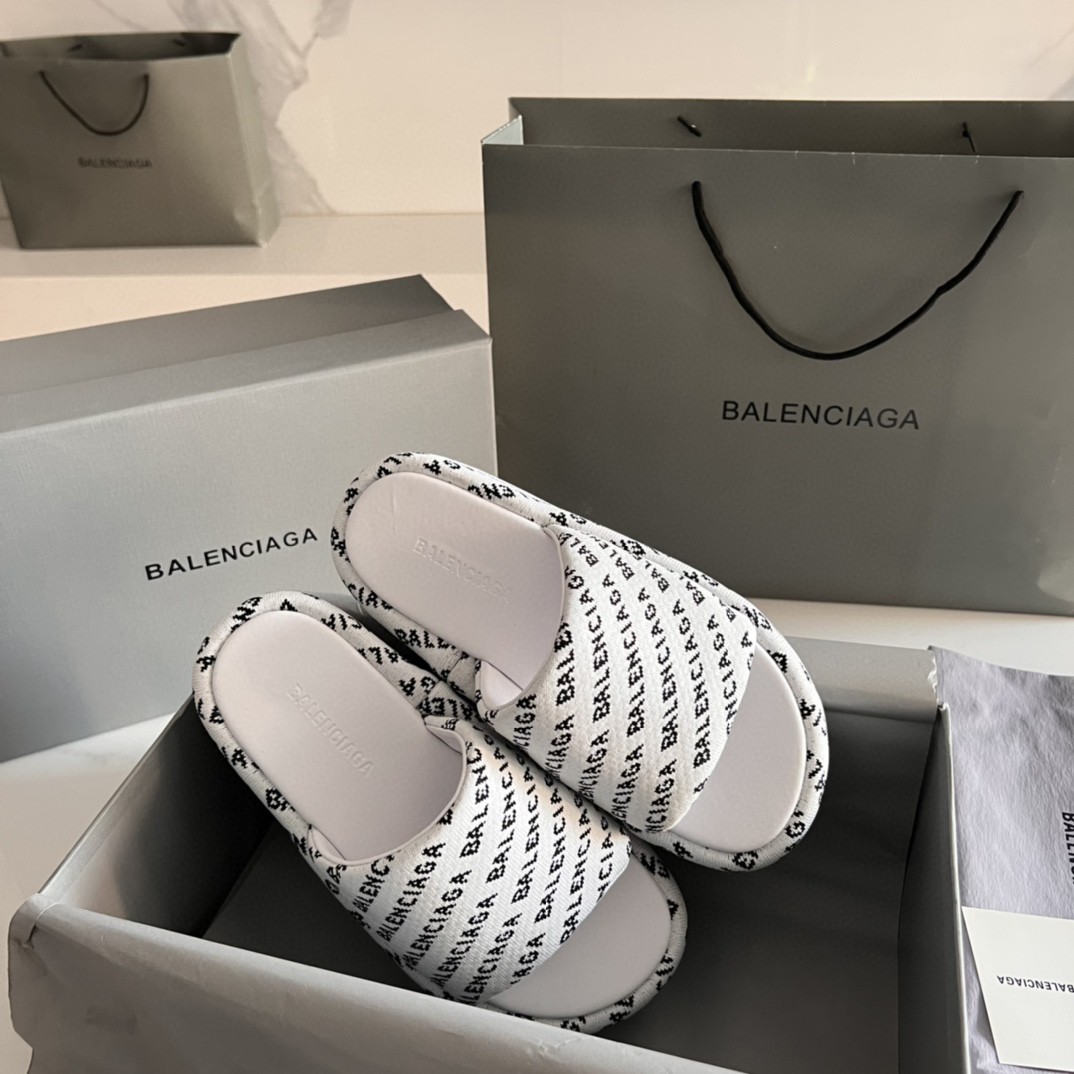 Balenciaga Shoes Slippers Embroidery TPU Fall/Winter Collection