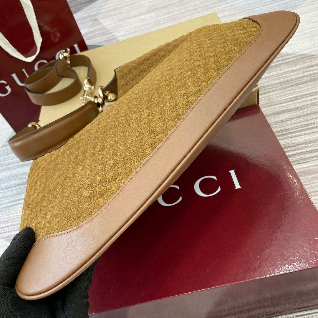 Gucci Medium GG Monogram Suede Shoulder Bag Tote, Brown 10 i1741933735043 5644 0 8