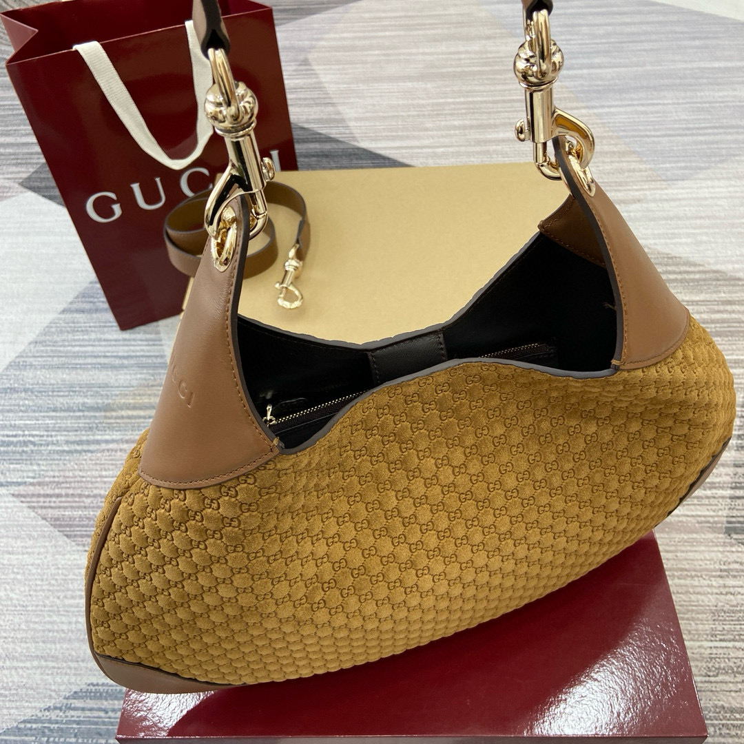 Gucci Medium GG Monogram Suede Shoulder Bag Tote, Brown 7 i1741933735043 7851 0 5