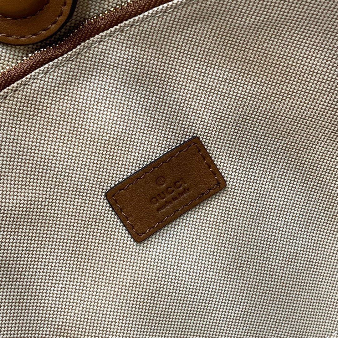 Gucci Medium Tote Bag in Beige Canvas with Brown Leather Trim 11 i1741933900965 1618 0 9