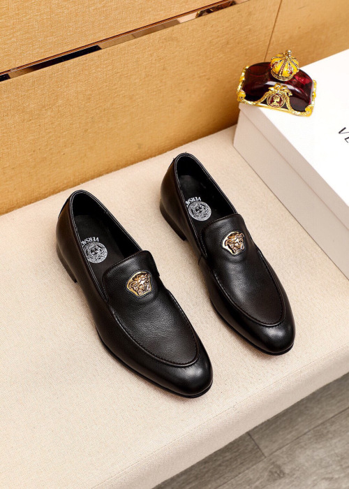 Versace Men's Black Leather Loafers with Medusa Detail - Sizes 38-44 1 Versace Men's Black Leather Loafers with Medusa Detail - Sizes 38-44