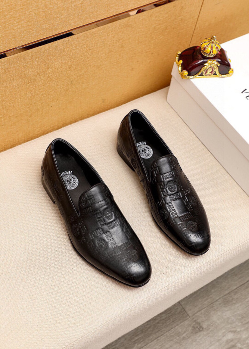 Versace Men's Black Leather Embossed Medusa Slip-On Loafers, Size 38-44 1 Versace Men's Black Leather Embossed Medusa Slip-On Loafers, Size 38-44