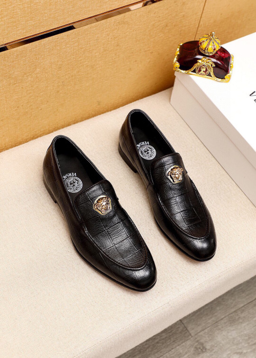 Versace Men's Black Leather Loafers with Medusa Detail - Sizes 38-44 1 Versace Men's Black Leather Loafers with Medusa Detail - Sizes 38-44