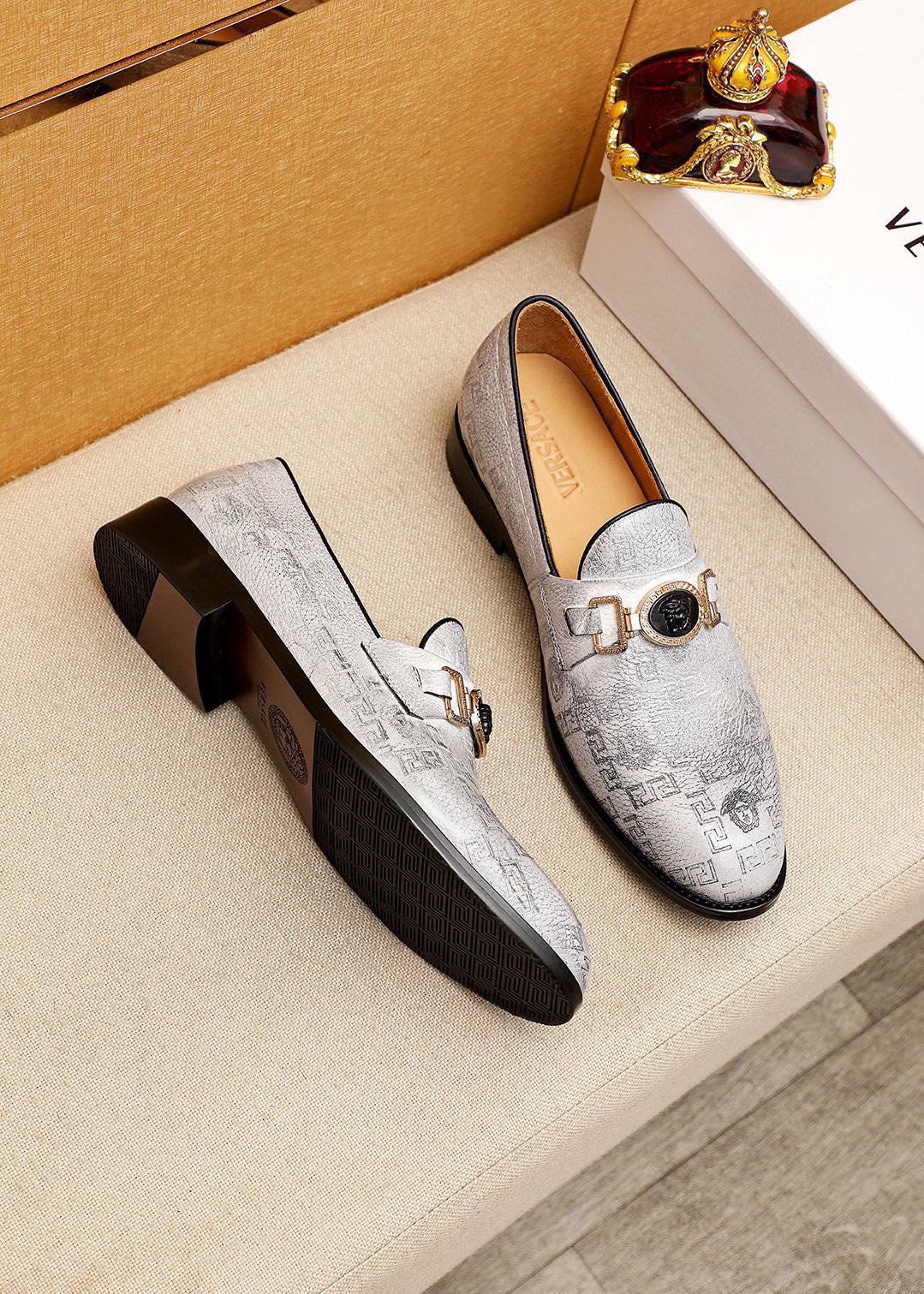 Versace Style Leather Men's Shoes Lookbook Reference image 2