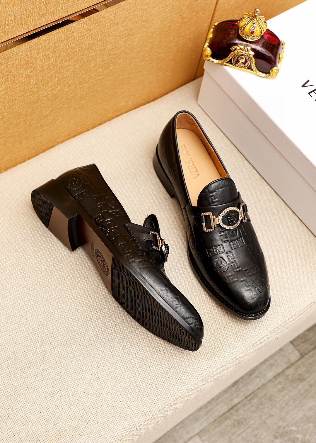 Versace Style Leather Men's Shoes Lookbook Reference image 2
