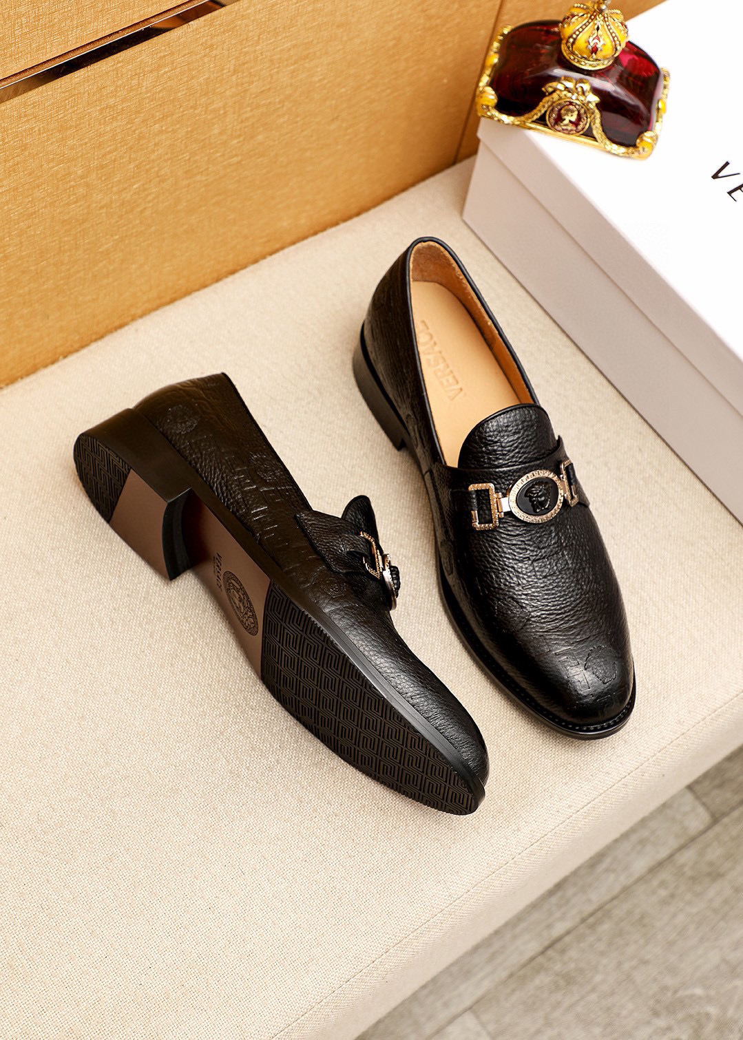 Versace Style Leather Men's Shoes Lookbook Reference image 2