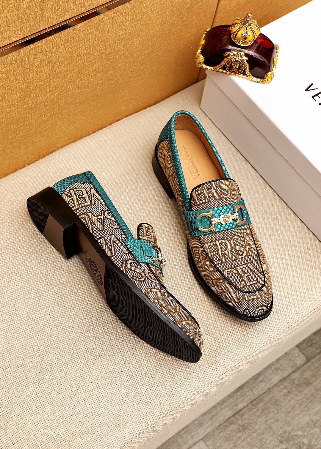 Versace Style Leather Men's Shoes Lookbook Reference image 2