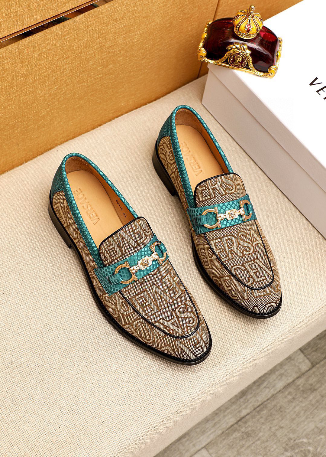 Versace Style Leather Men's Shoes Lookbook Reference image 1