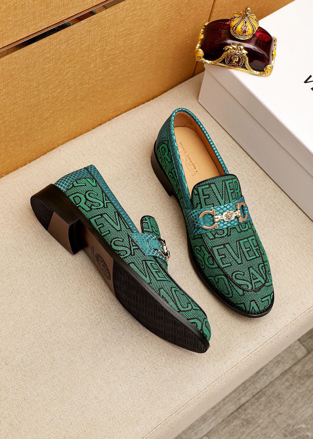 Versace Style Leather Men's Shoes Lookbook Reference image 2