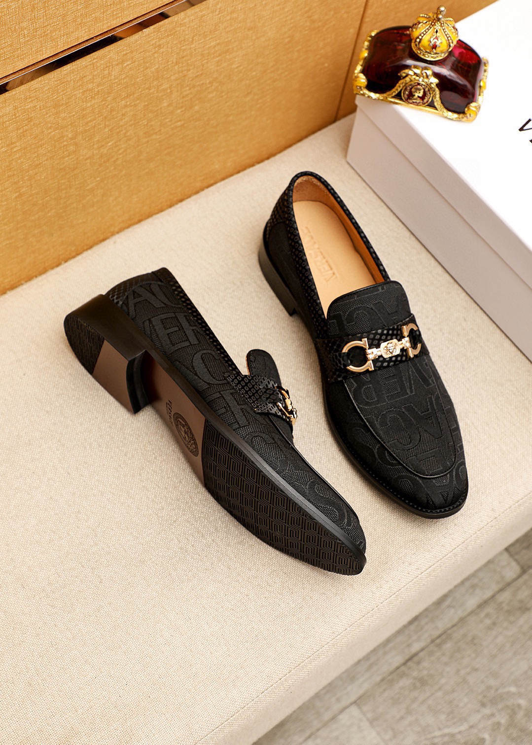 Versace Style Leather Men's Shoes Lookbook Reference image 2