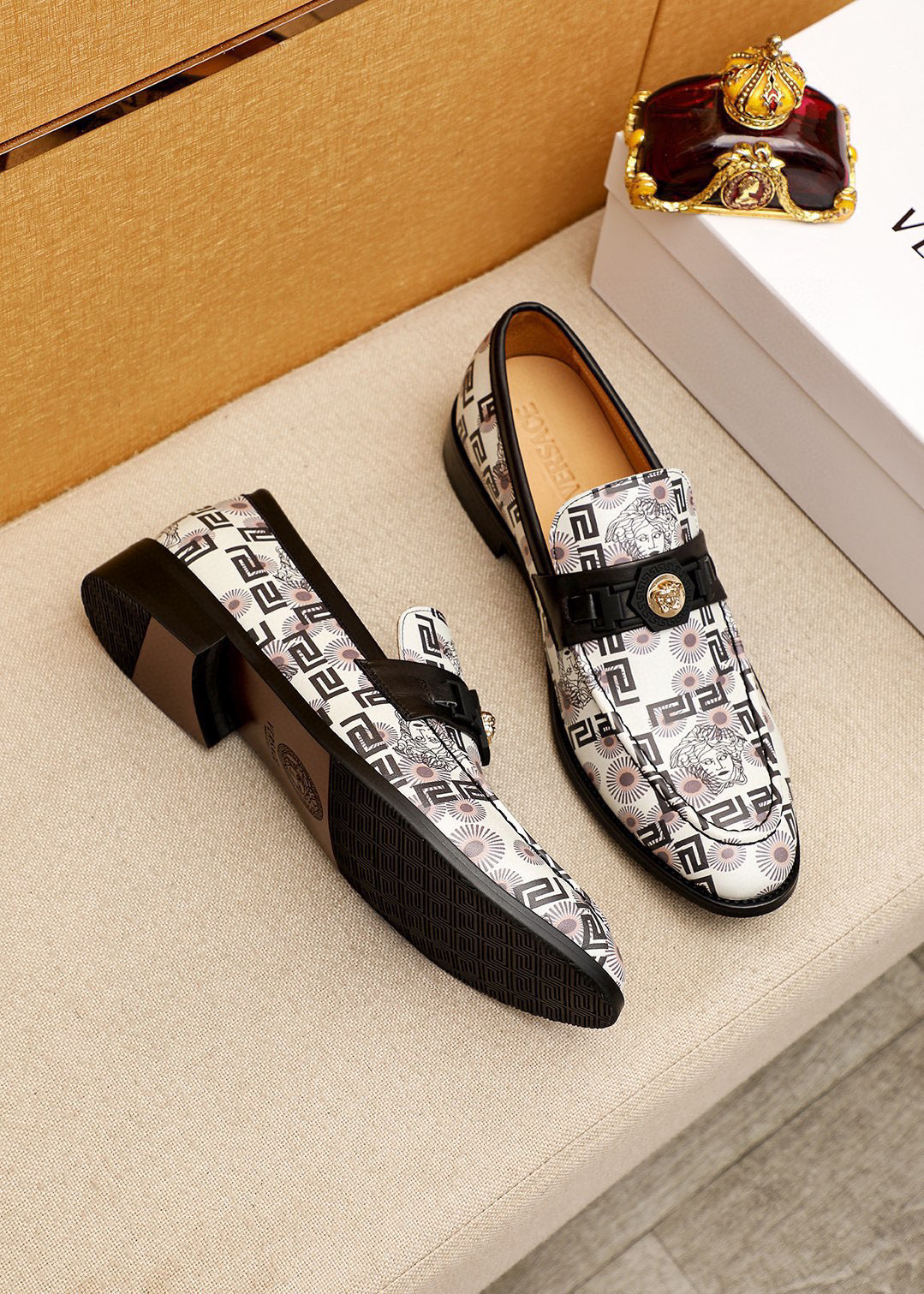 Versace Style Leather Men's Shoes Lookbook Reference image 2