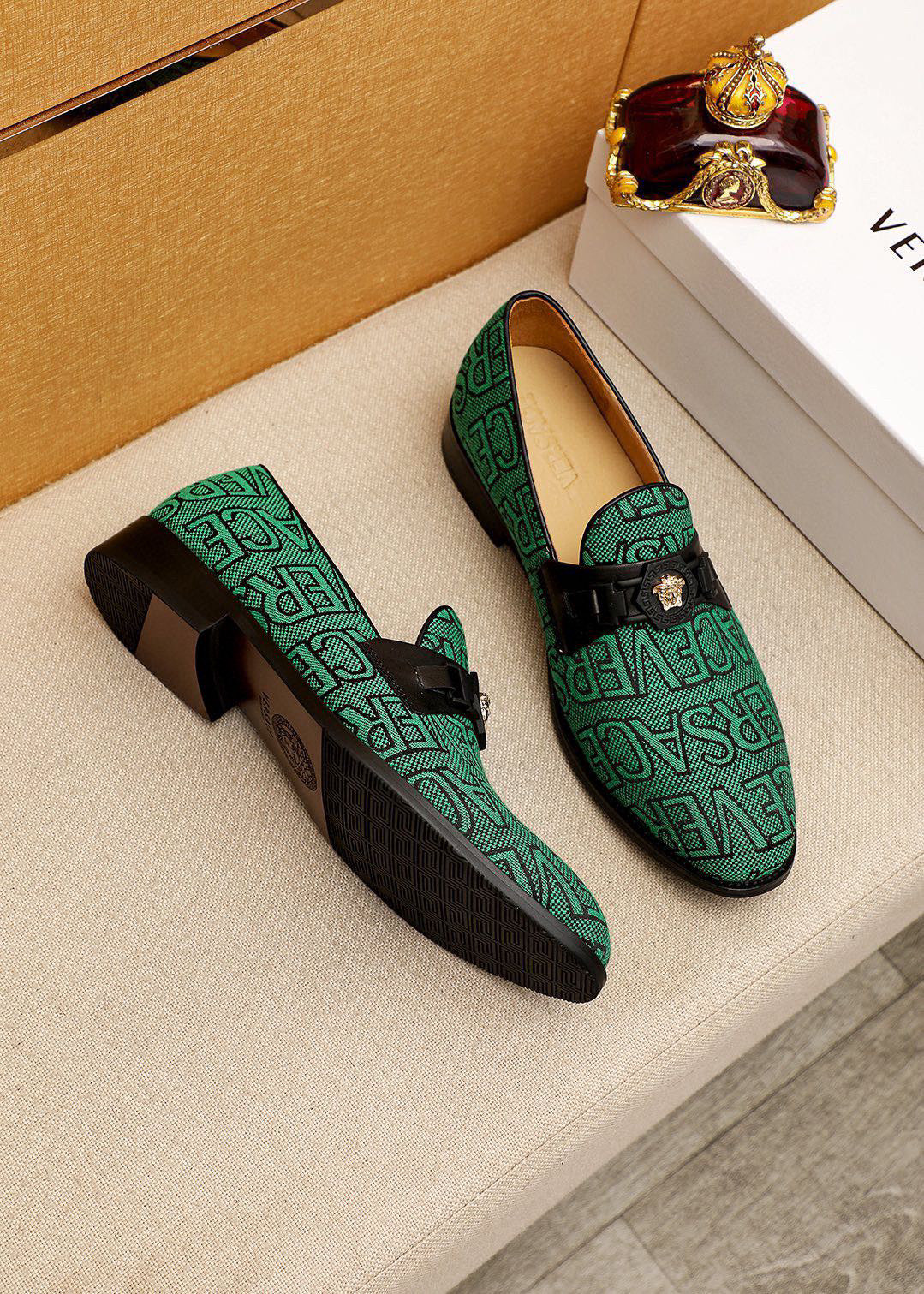 Versace Style Leather Men's Shoes Lookbook Reference image 2