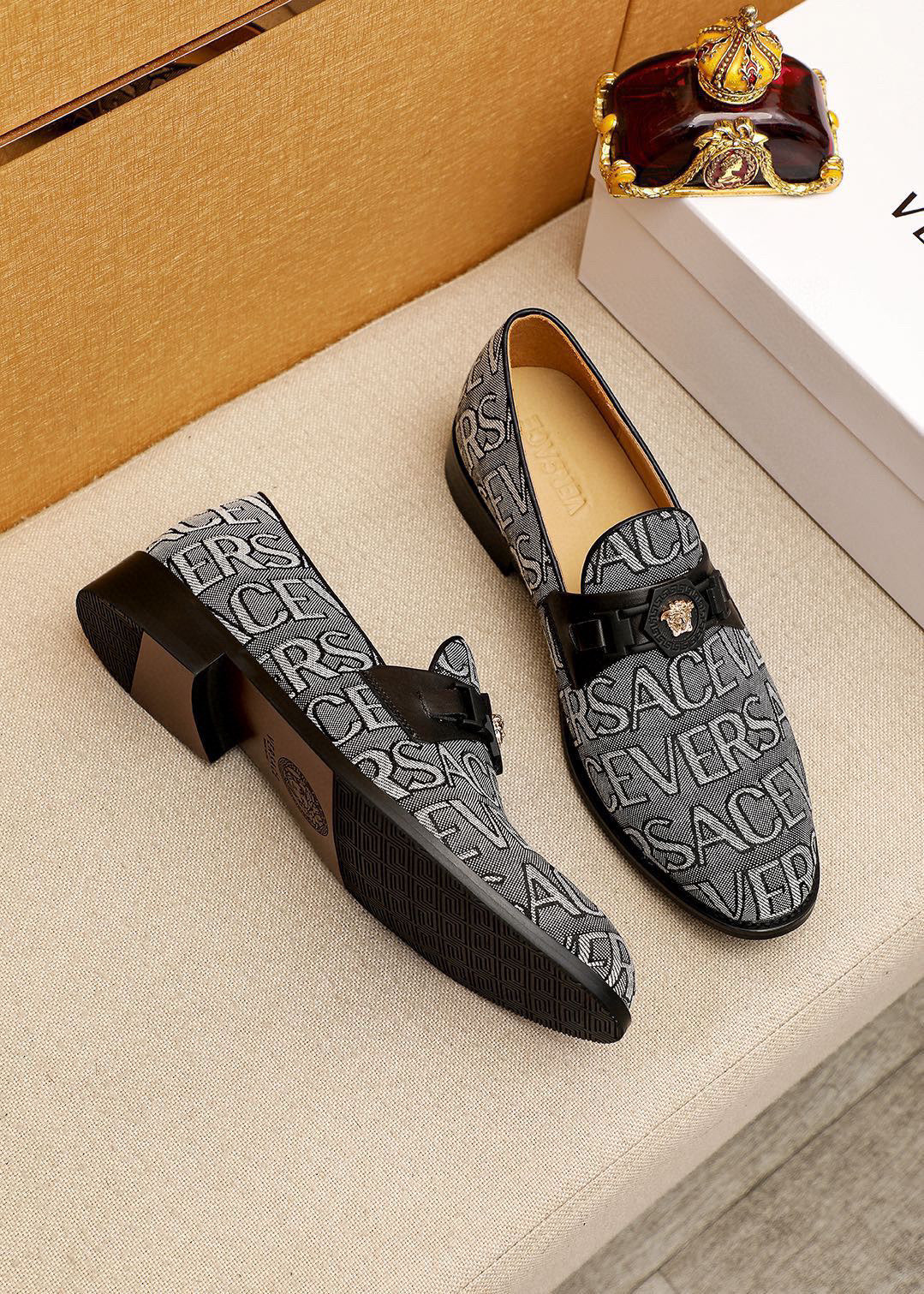 Versace Style Leather Men's Shoes Lookbook Reference image 2
