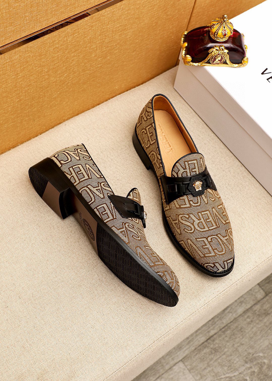 Versace Style Leather Men's Shoes Lookbook Reference image 2