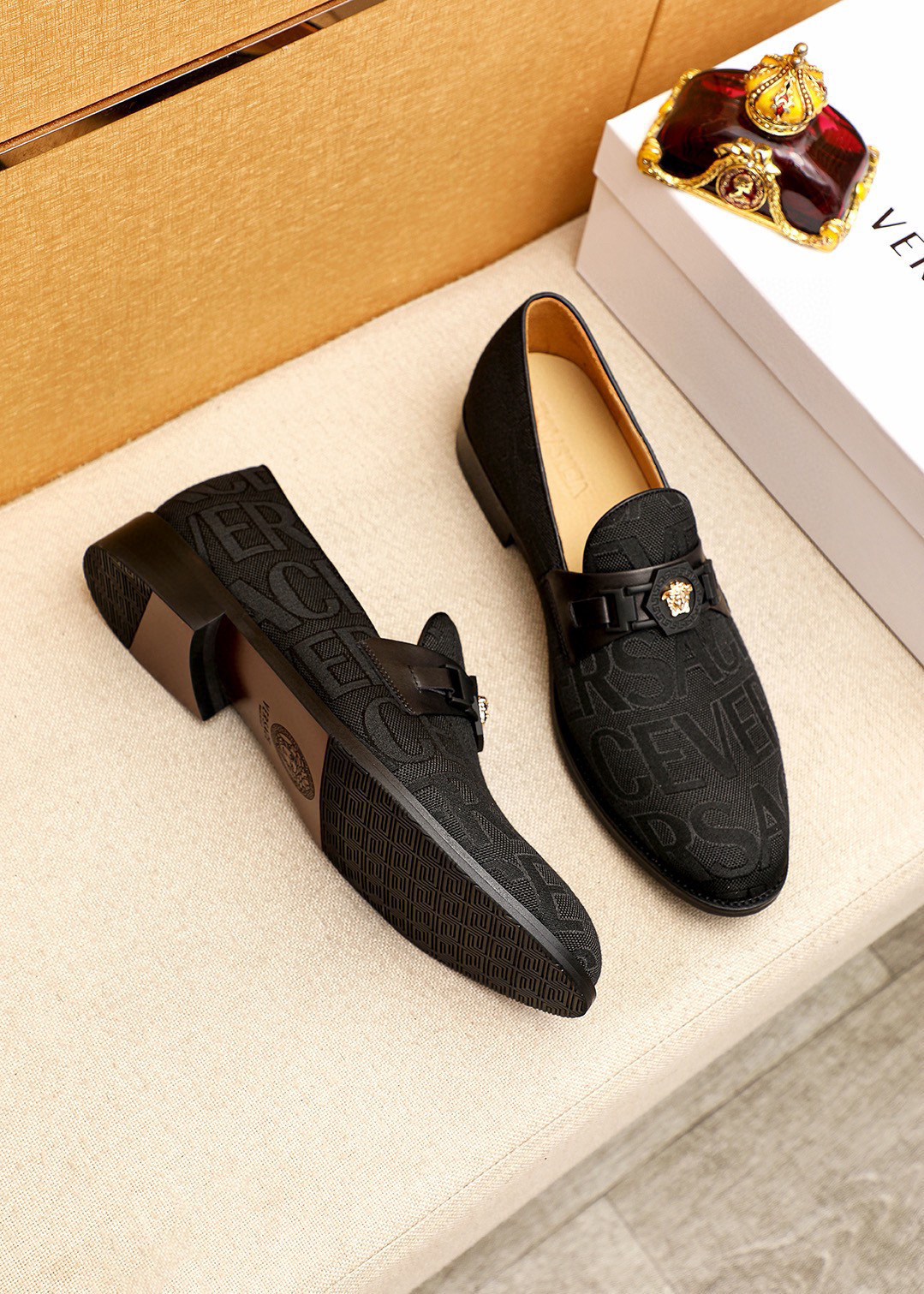 Versace Style Leather Men's Shoes Lookbook Reference image 2