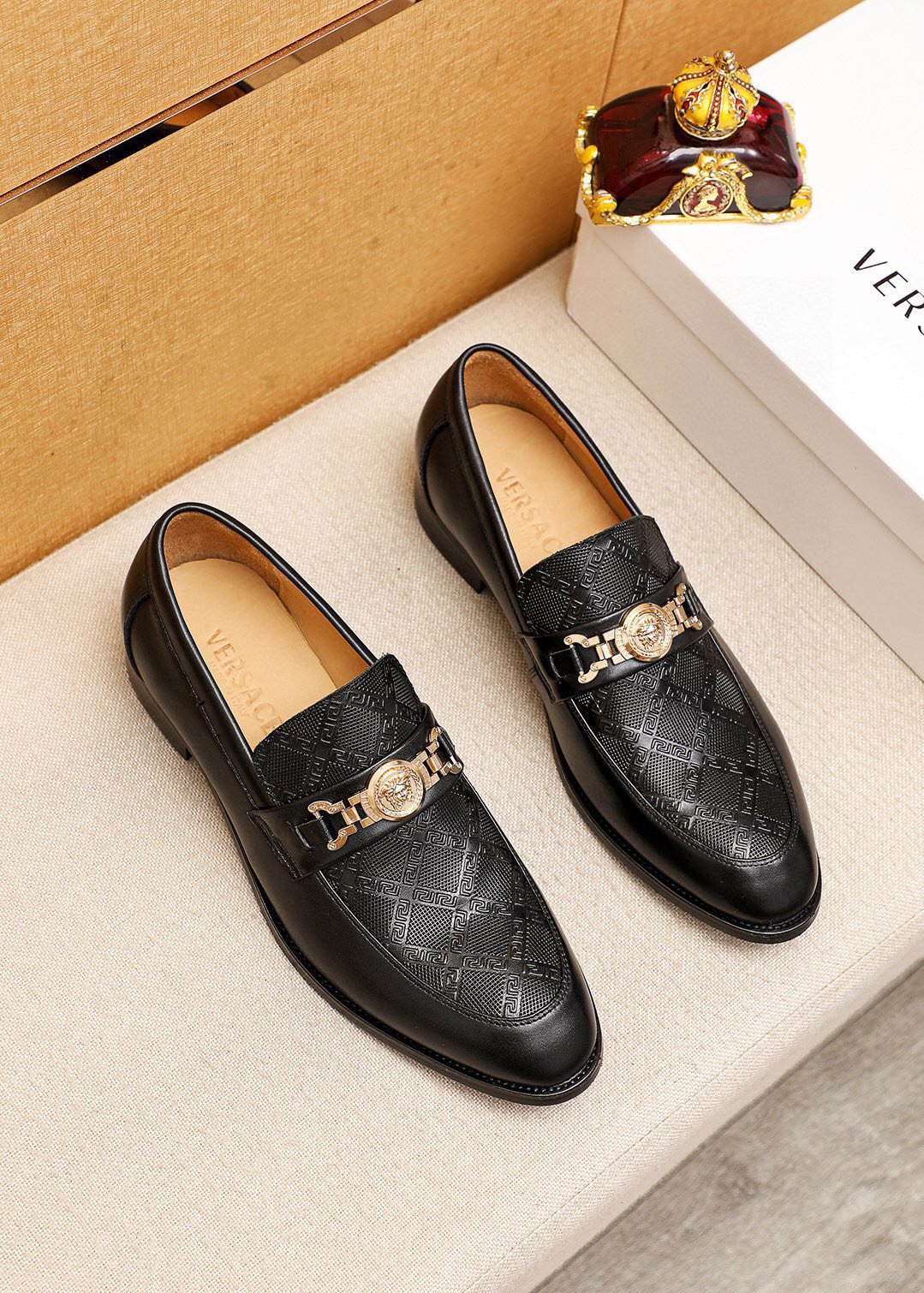 Versace Style Leather Men's Shoes Lookbook Reference image 1