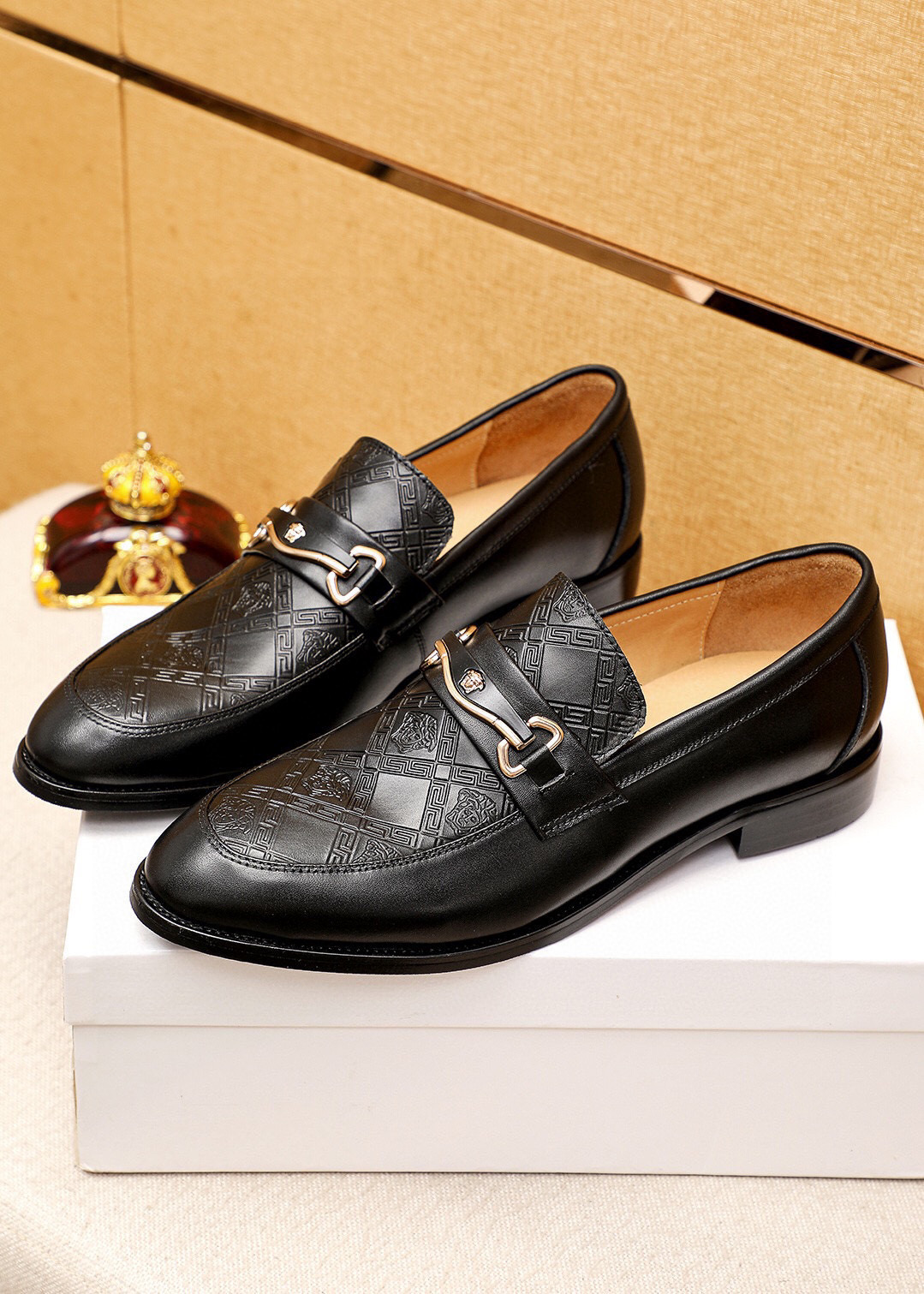 Versace Style Leather Men's Shoes Lookbook Reference image 2