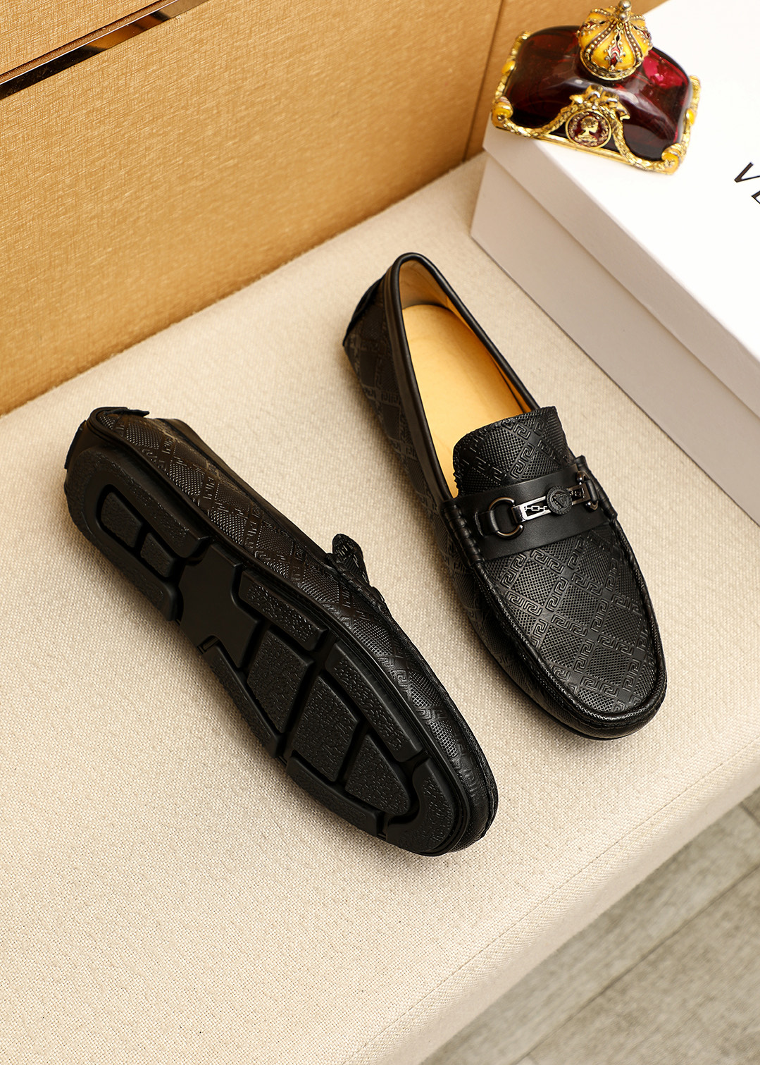Versace Style Leather Men's Shoes Lookbook Reference image 2