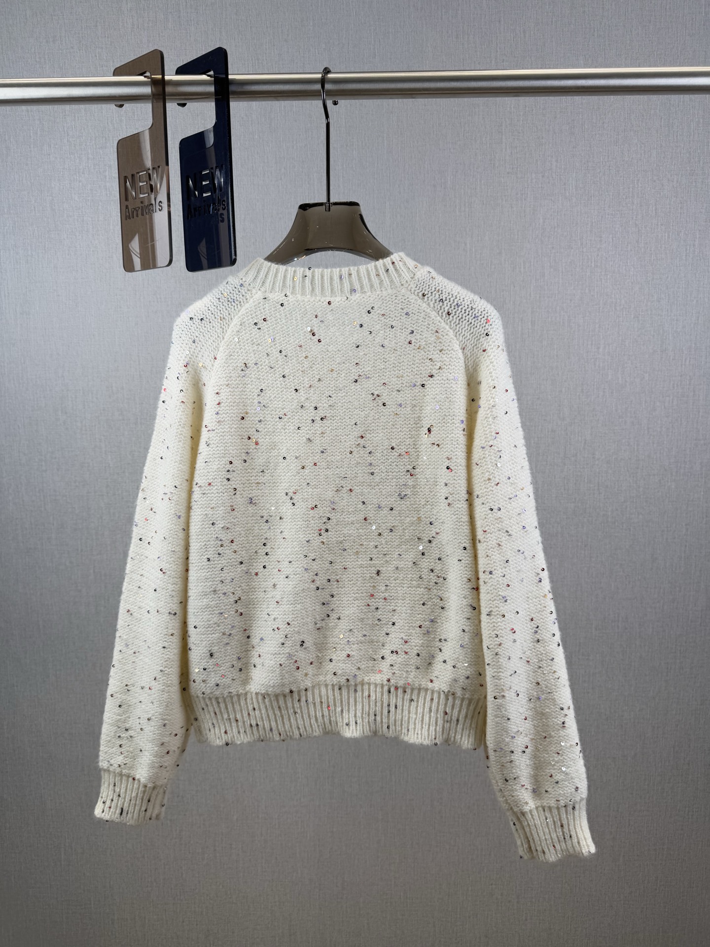 思家｜花朵刺绣亮片开衫🎀50%羊毛，50%棉花朵亮片针织毛衣开衫外套，彩色亮片开衫巧妙融合甜美与闪耀元素