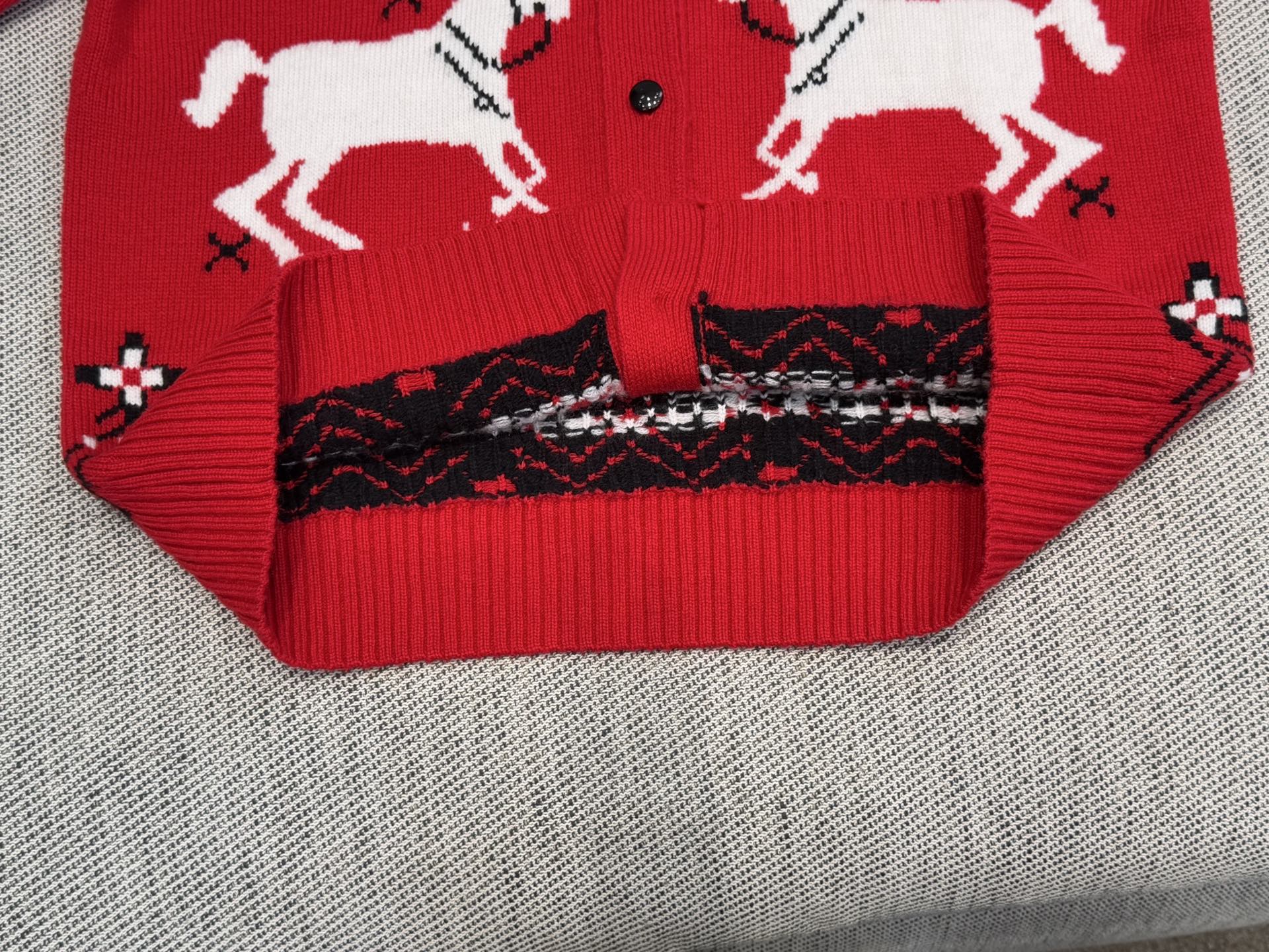 ER｜小马翻领开衫🔴100%绵羊毛时尚经典的费尔岛毛衣，几何提花图案，由ADF提花工艺实现，融合小马图案