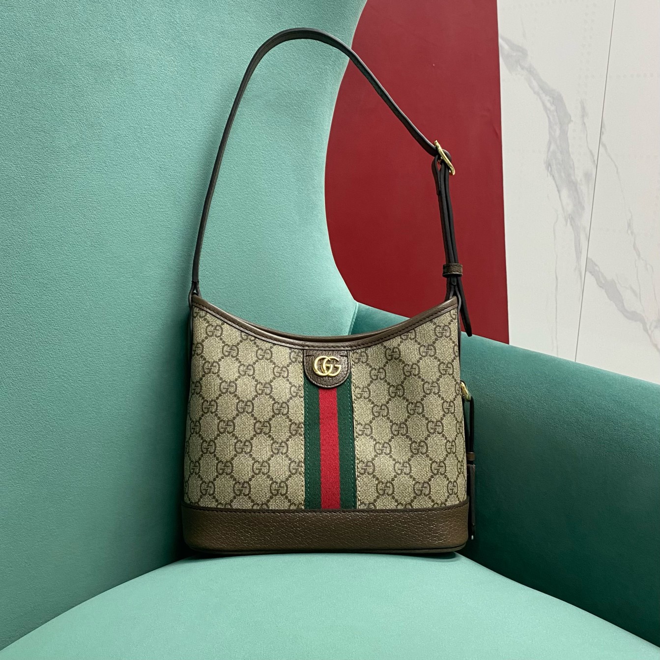 Gucci Ophidia Best
 Bucket Bags Crossbody & Shoulder Bags Beige Brown Gold Green Red Canvas Cotton PVC GG Supreme P68885