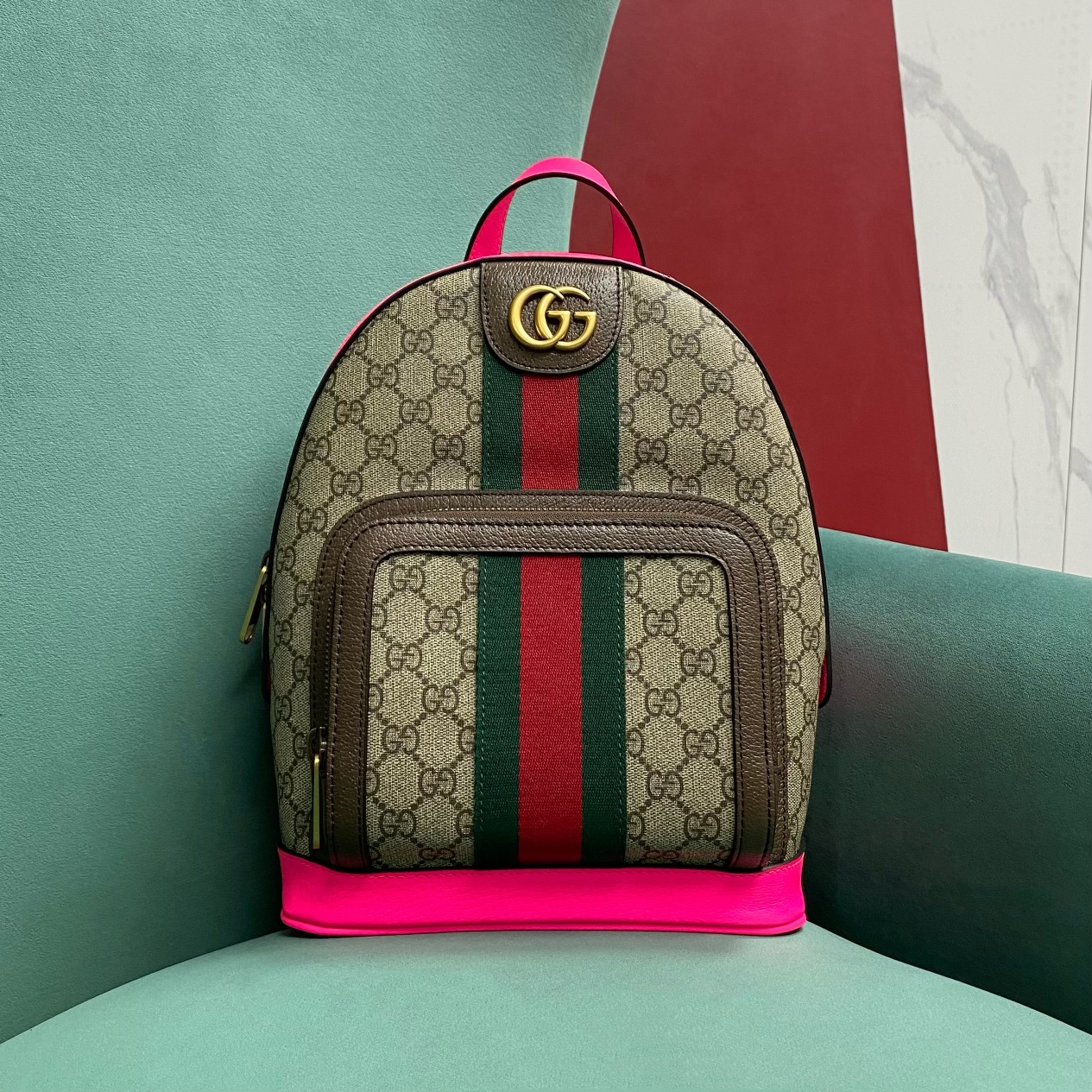 Gucci Ophidia Taschen Rucksack Beige Schwarz Braun Gold Grün Lila Rot Leinwand Baumwolle PVC GG Supreme