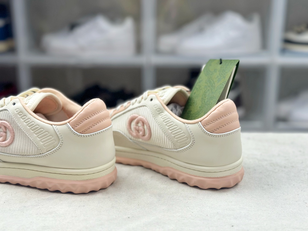 350 古驰Gucci Mac 80 Low Sneaker 系列低帮复古百搭休闲运动小脏板鞋“米白深灰GG刺绣生胶底”