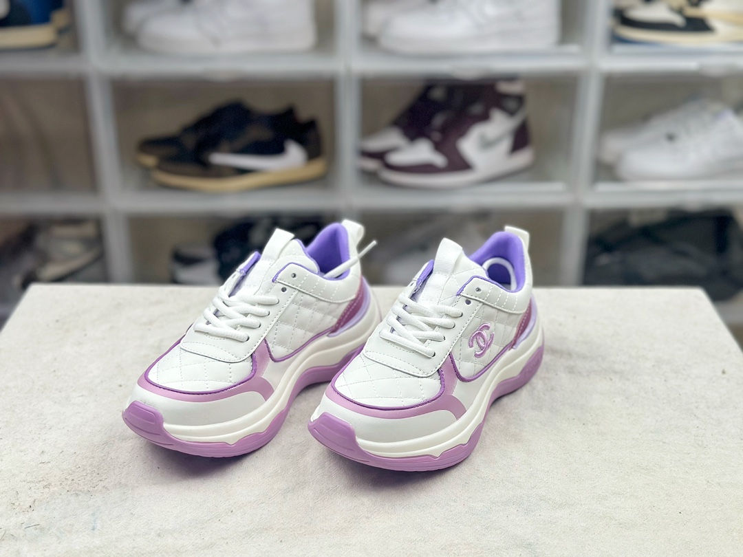 Chanel CHANEL 2025 Primavera Nuevo cuero genuino Ligero Versátil Casual Deportes Zapatos blancos Exclusivo primer lanza…