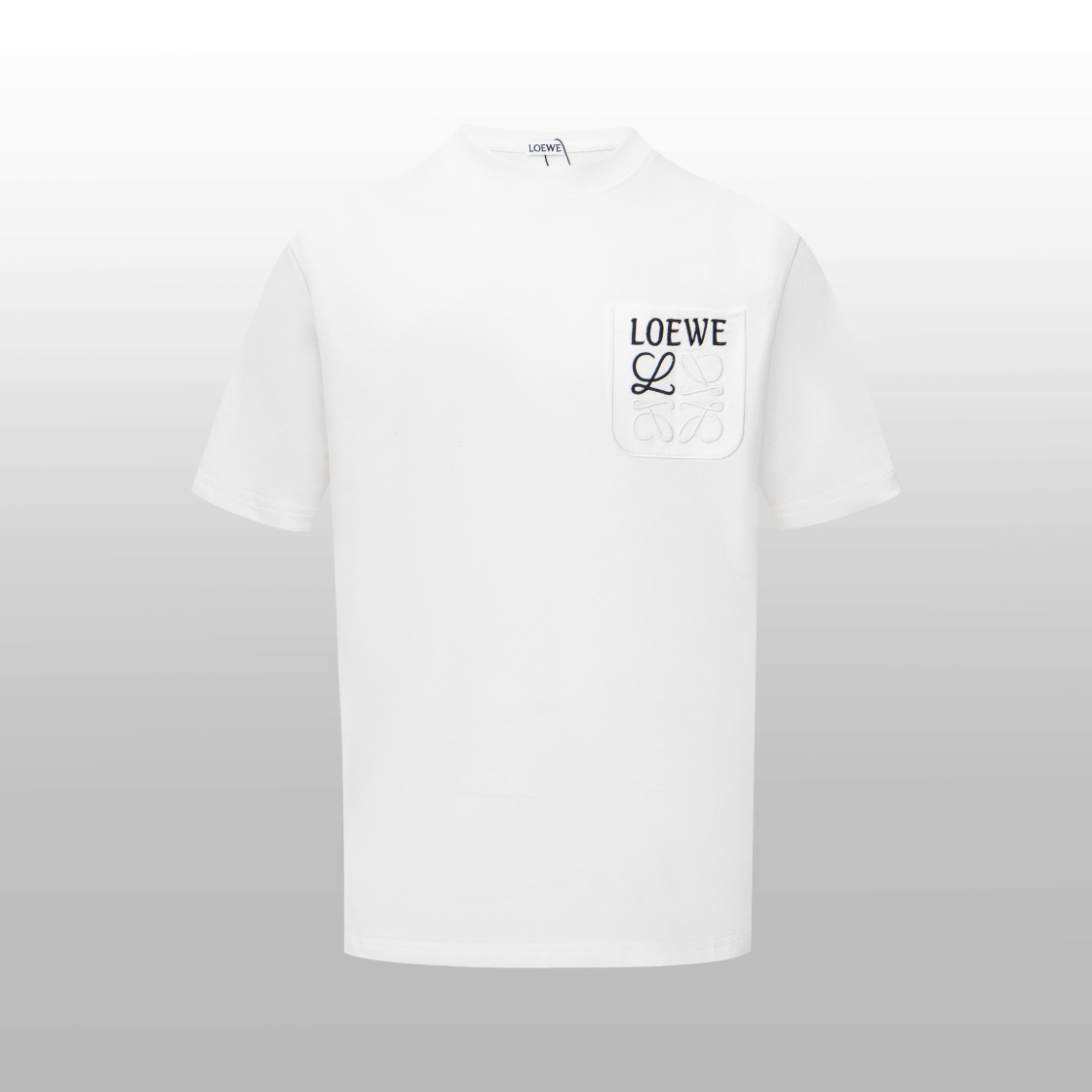 Loewe Clothing T-Shirt White Embroidery Unisex Short Sleeve