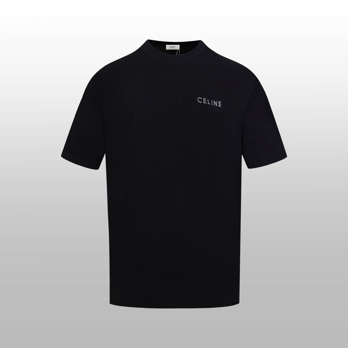 Celine Ropa Camiseta Negro Universal para hombres y mujeres Manga corta