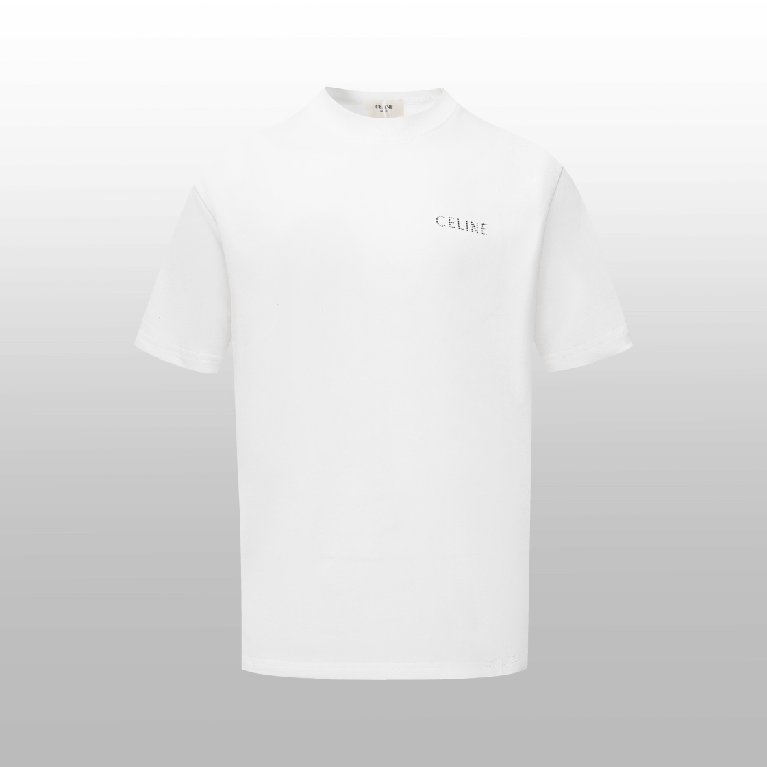 Celine Ropa Camiseta Blanco Universal para hombres y mujeres Manga corta