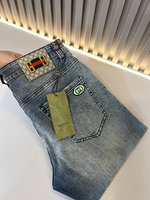 Gucci AAA+
 Clothing Jeans Embroidery Men Spring/Summer Collection Vintage