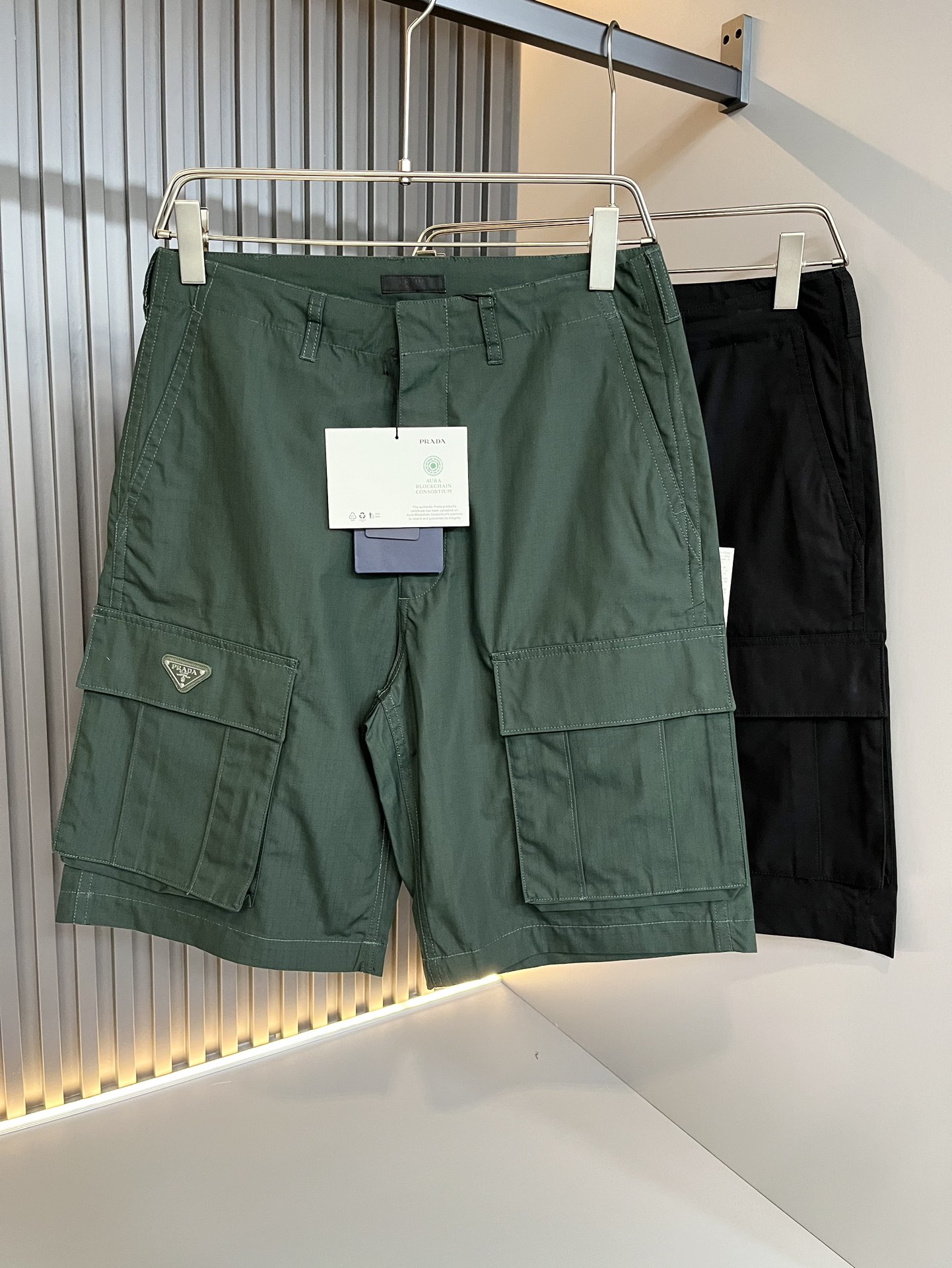 Prada Kleding Korte Broek Mannen Canvas Katoen Lente/Zomercollectie Fashion Casual