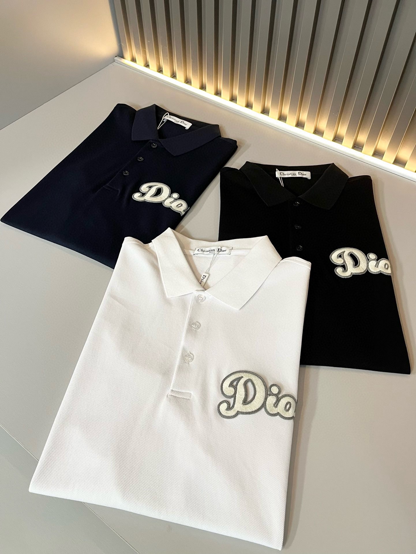 Dior Clothing Polo T-Shirt Embroidery Men Spring/Summer Collection Fashion Short Sleeve