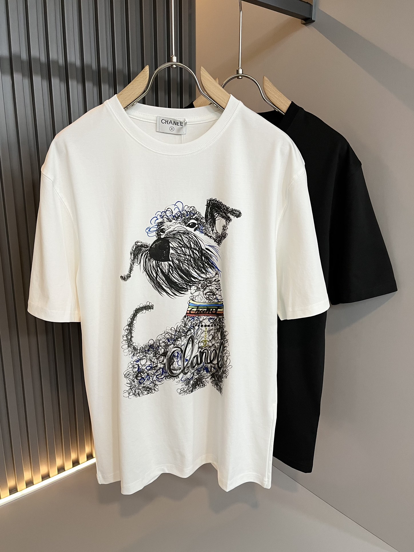 Chanel Kleidung T-Shirt Drucken Unisex Baumwolle Frühling/Sommer Kollektion Kurzarm