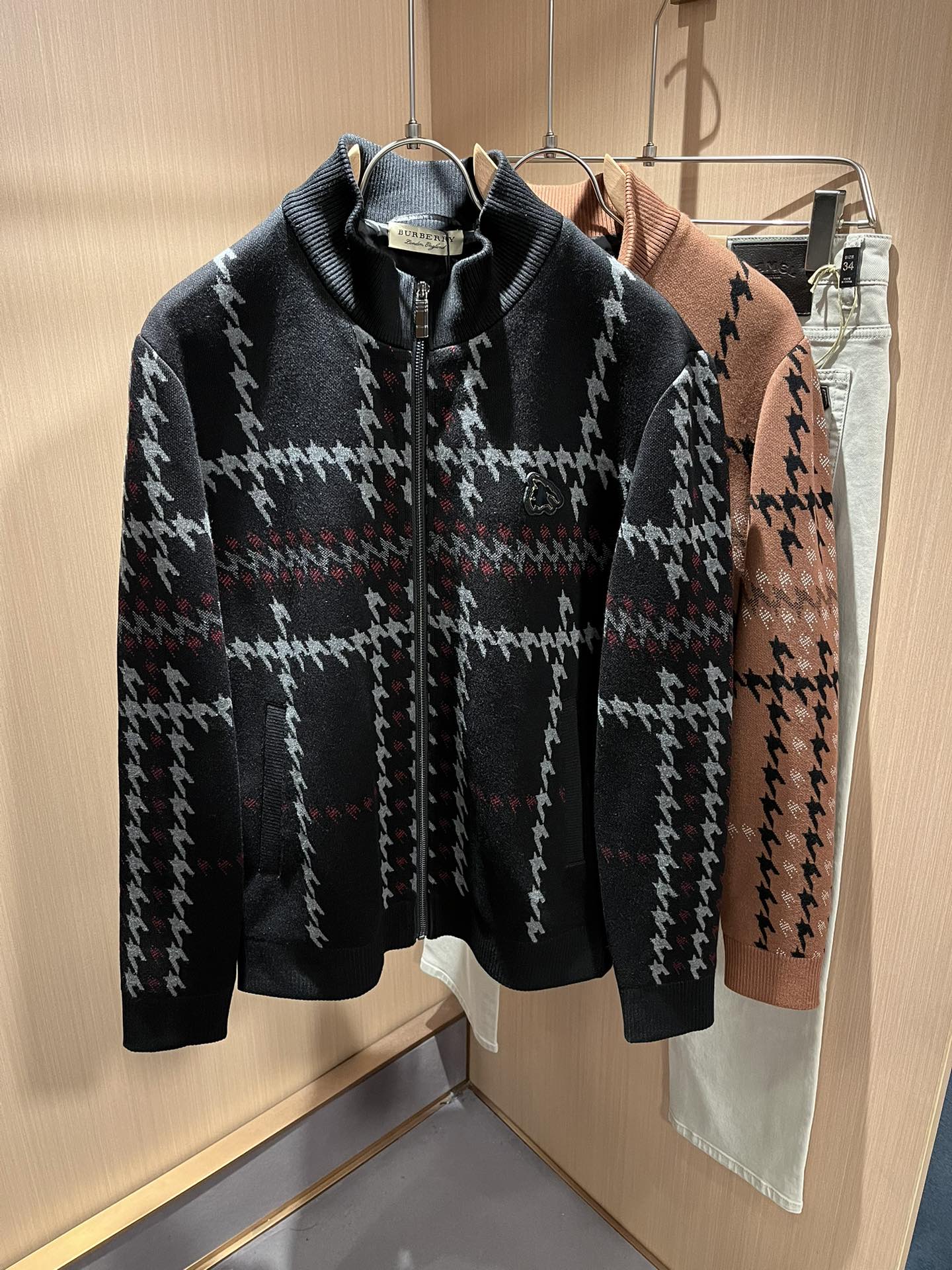 Burberry Clothing Coats & Jackets Lattice Men Knitting Wool Fall/Winter Collection Fashion