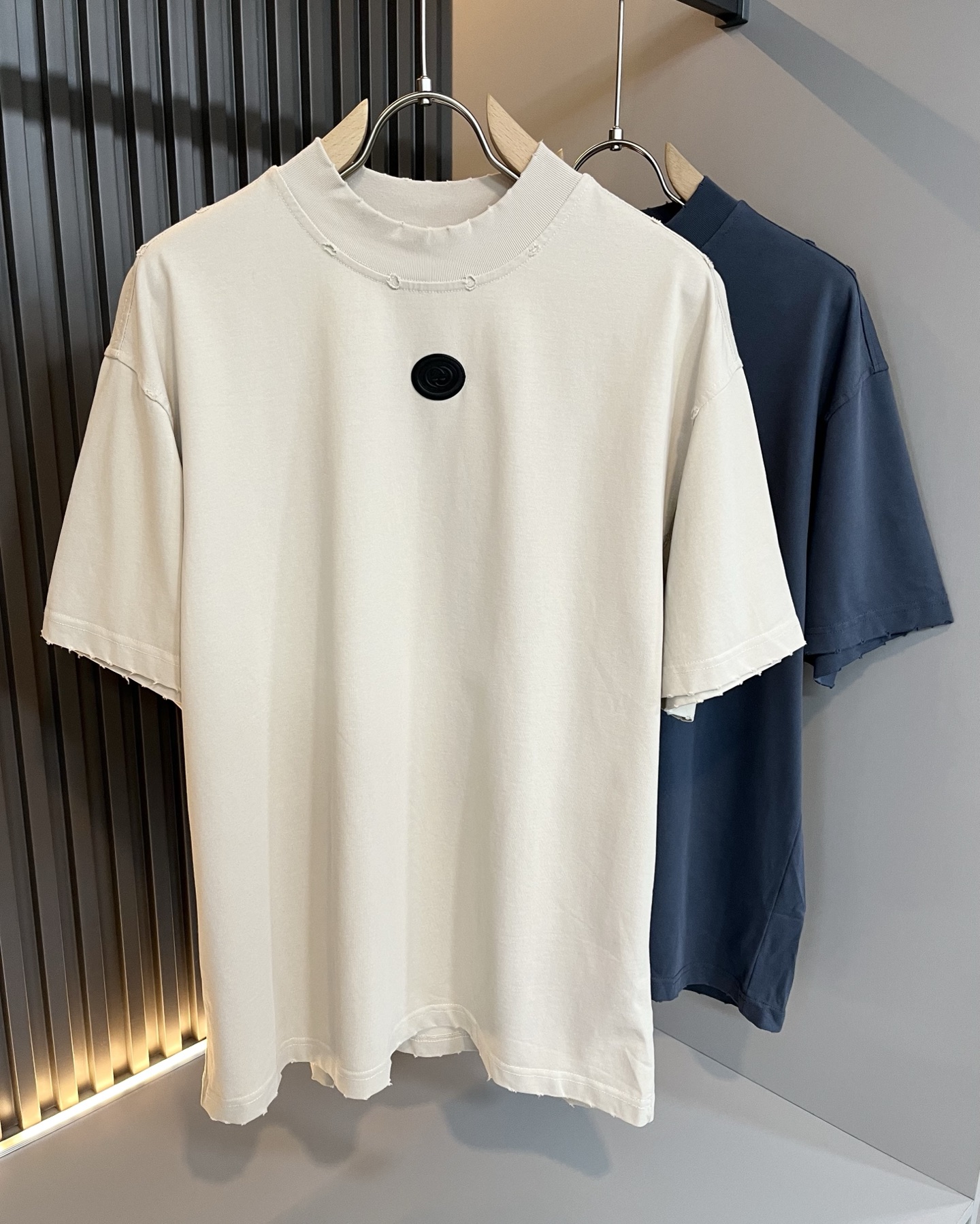 Gucc*古家 2025春夏新款男女同情侣款👫休闲宽松棉质圆领短...