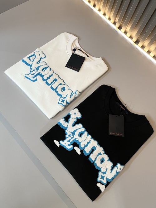 Louis Vuitton Camiseta de Algodón con Logo Bordado para Hombre y Mujer 1 Louis Vuitton Camiseta de Algodón con Logo Bordado para Hombre y Mujer