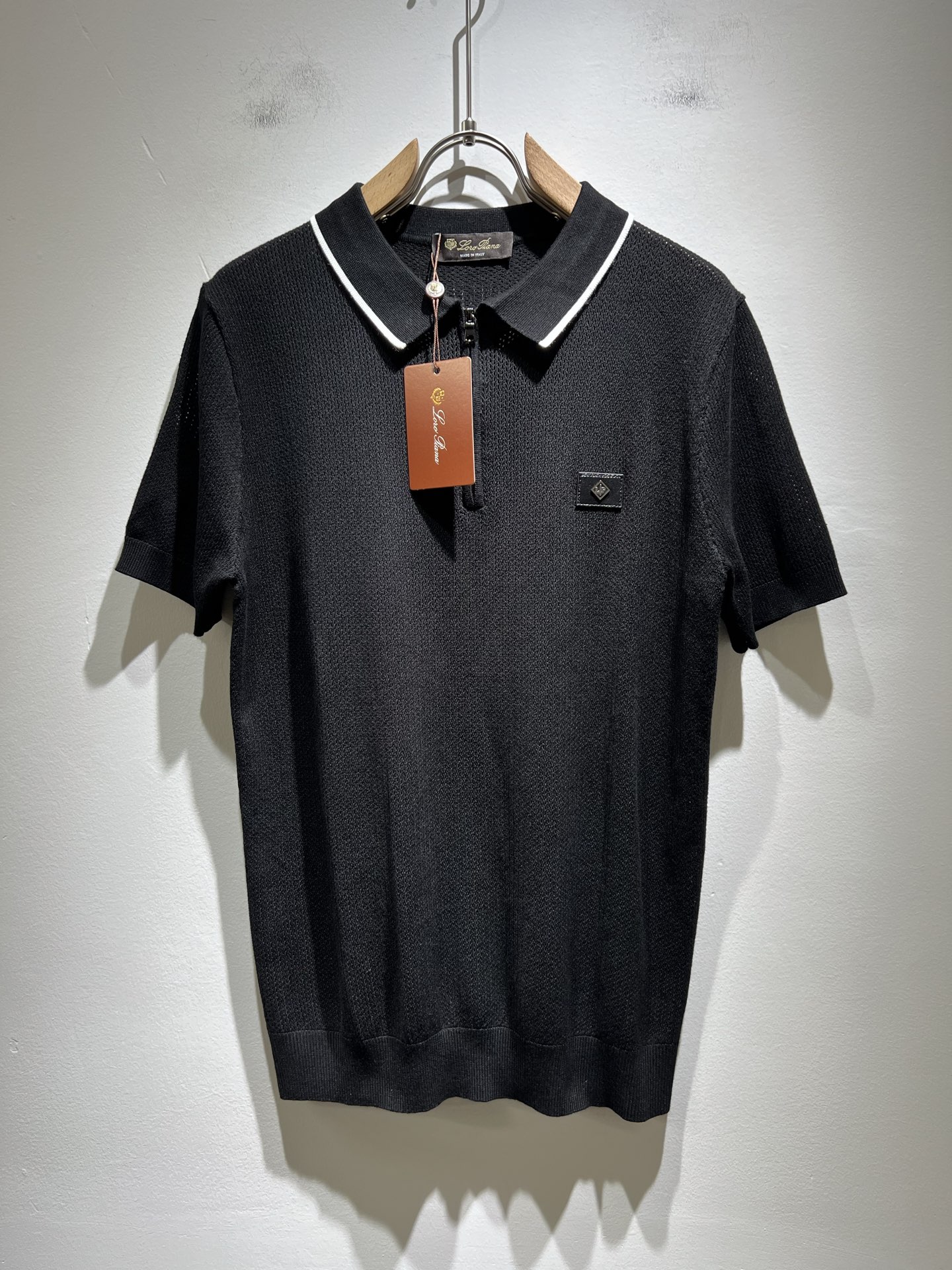 Loro Piana诺悠翩雅 2025早春男士最新的贸易订单翻领针织短...