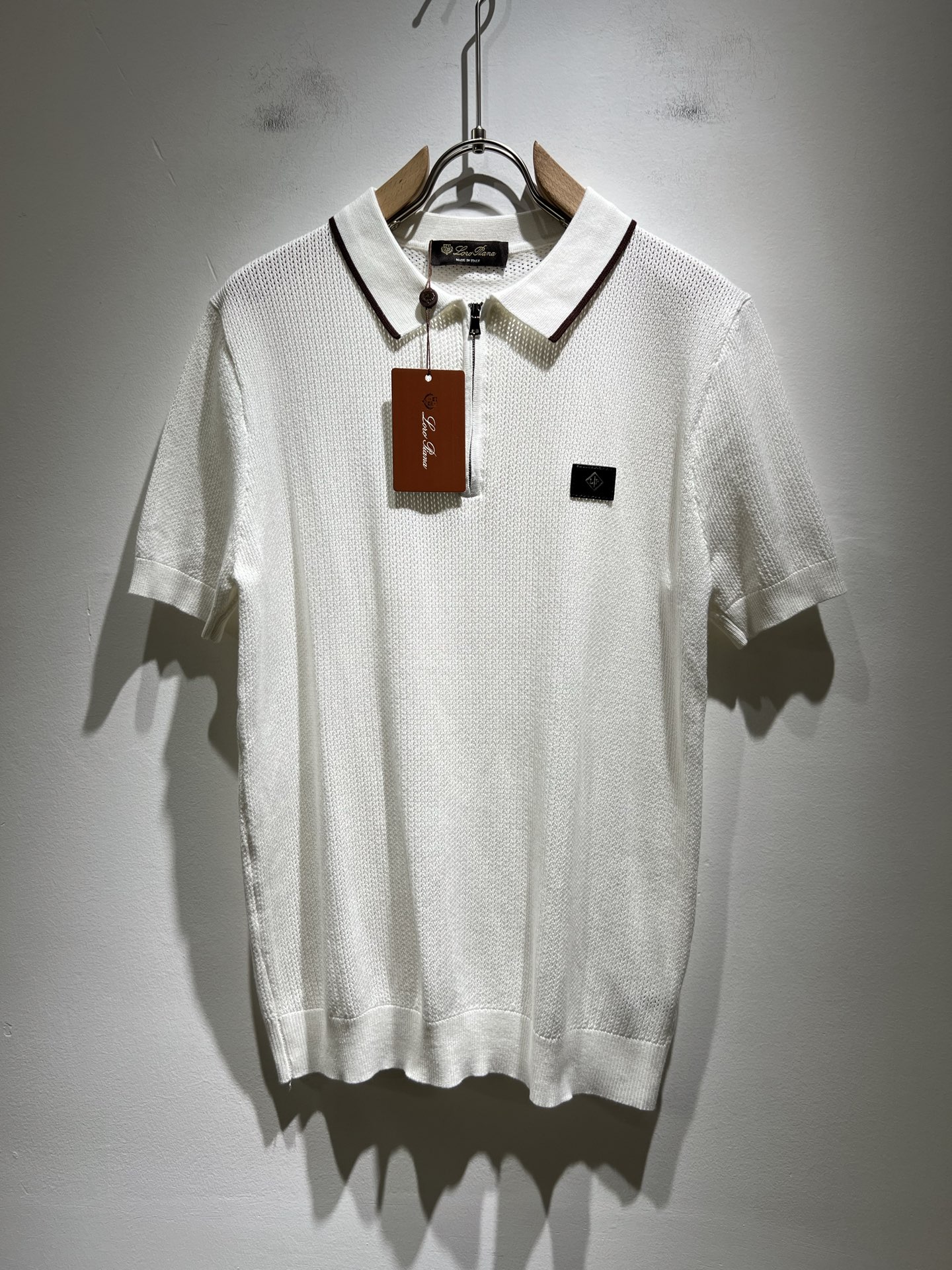 Loro Piana诺悠翩雅 2025早春男士最新的贸易订单翻领针织短...