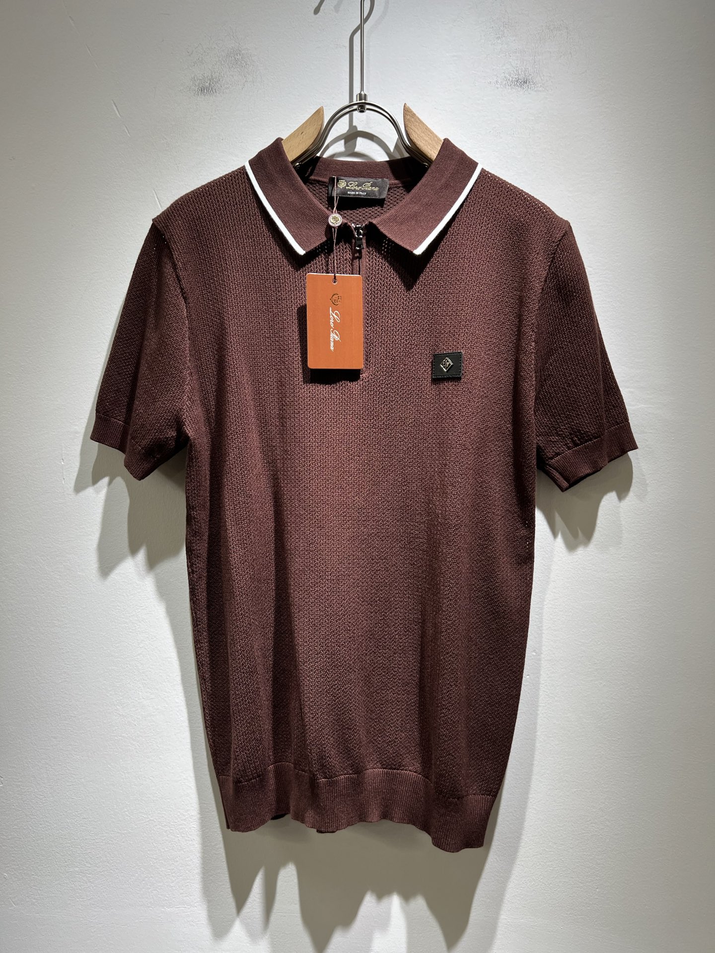 Loro Piana诺悠翩雅 2025早春男士最新的贸易订单翻领针织短...