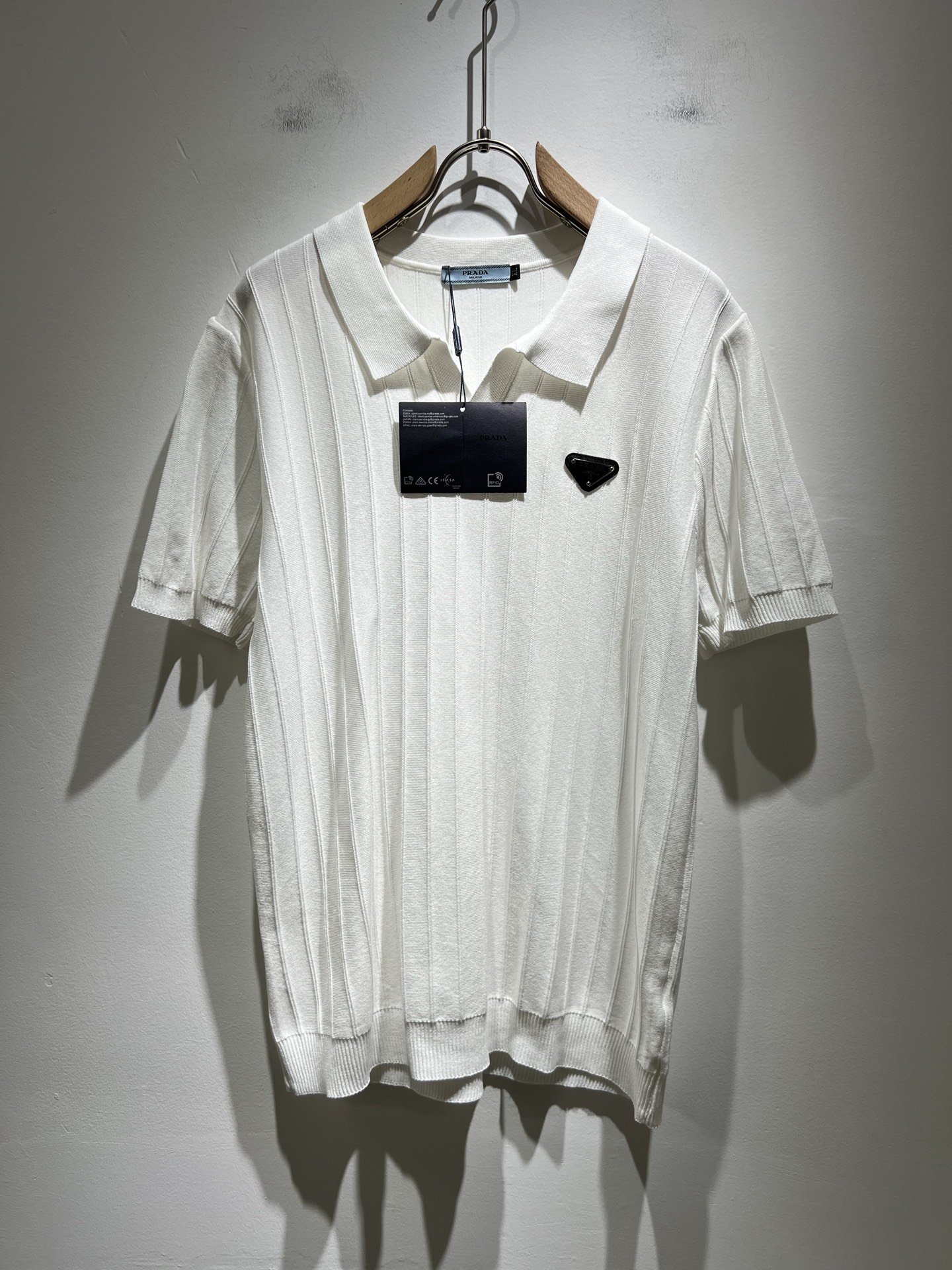 PRAD*A普*达2025早春新款男士翻领短袖针织短袖T恤，最新款...