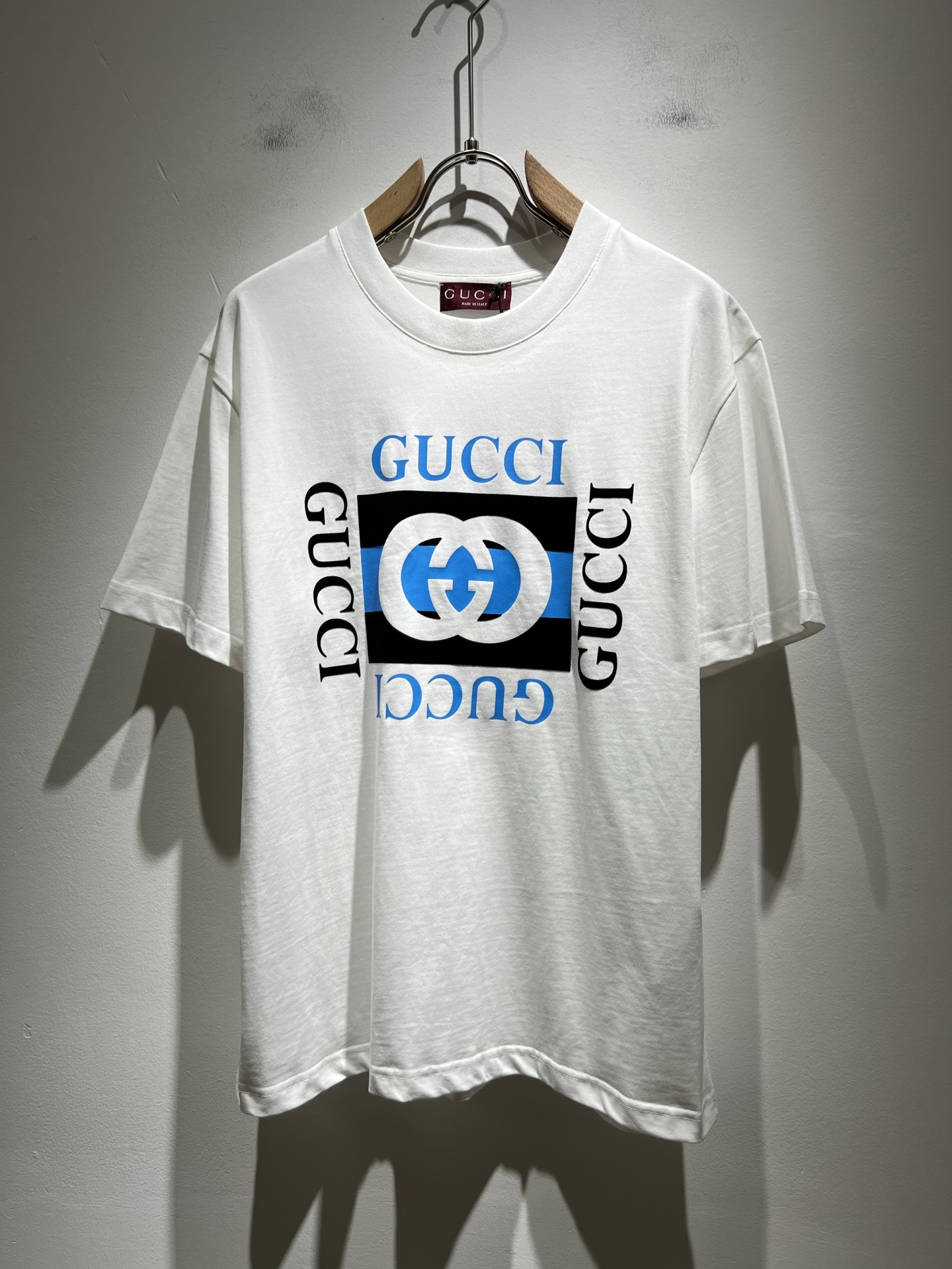 Gucc*古家 2025春夏新款男女同情侣款👫休闲宽松棉质圆领短...