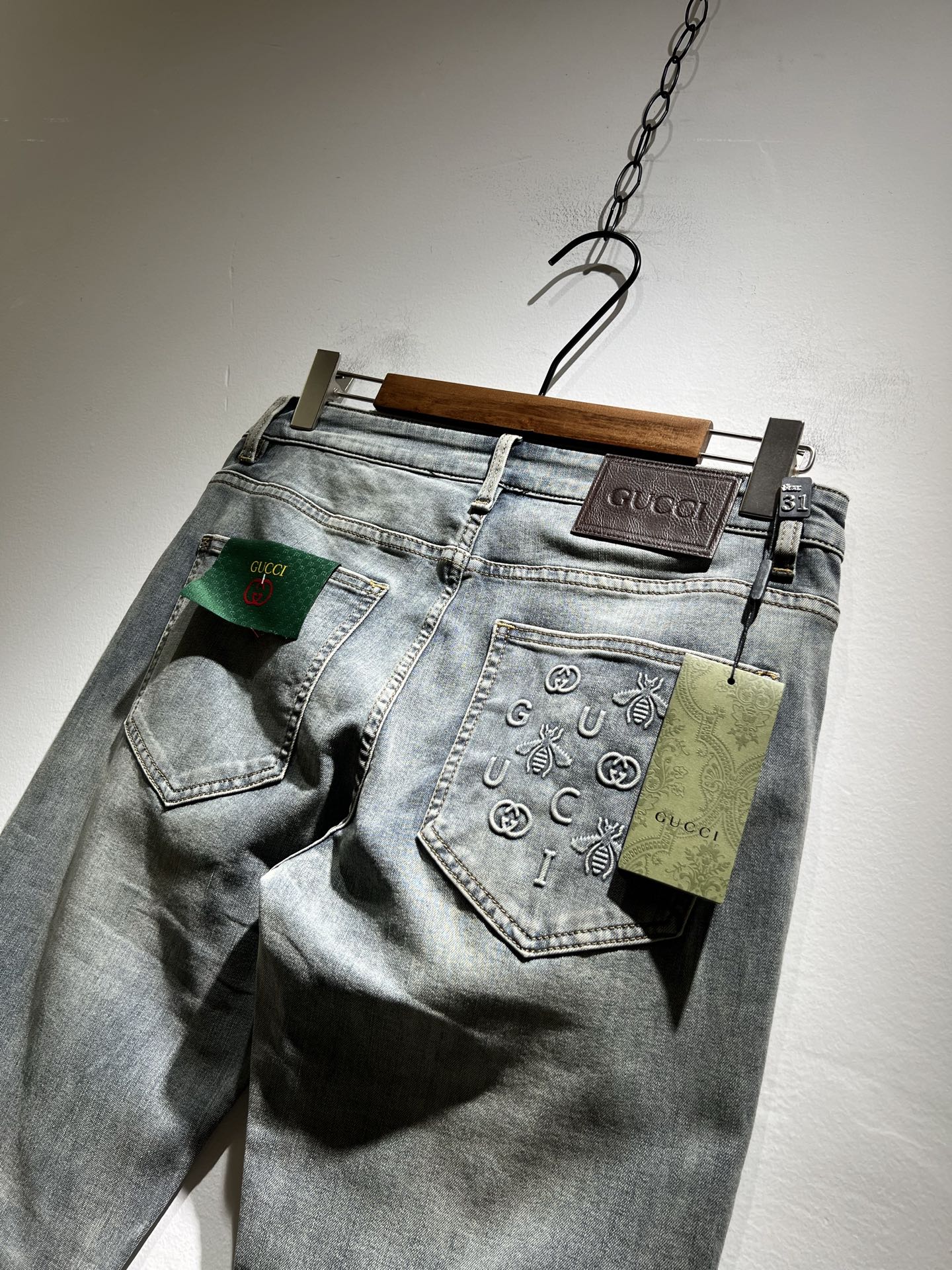 Gucci 2025春夏新品 男士休闲牛仔裤服装,男 7